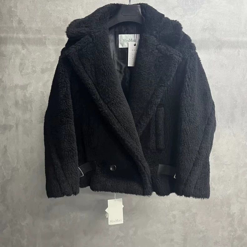 Max Mara Max Mara Black solid lapel straight-leg long-sleeve jacket Size L / US 10 / IT 46 - 1 Thumbnail