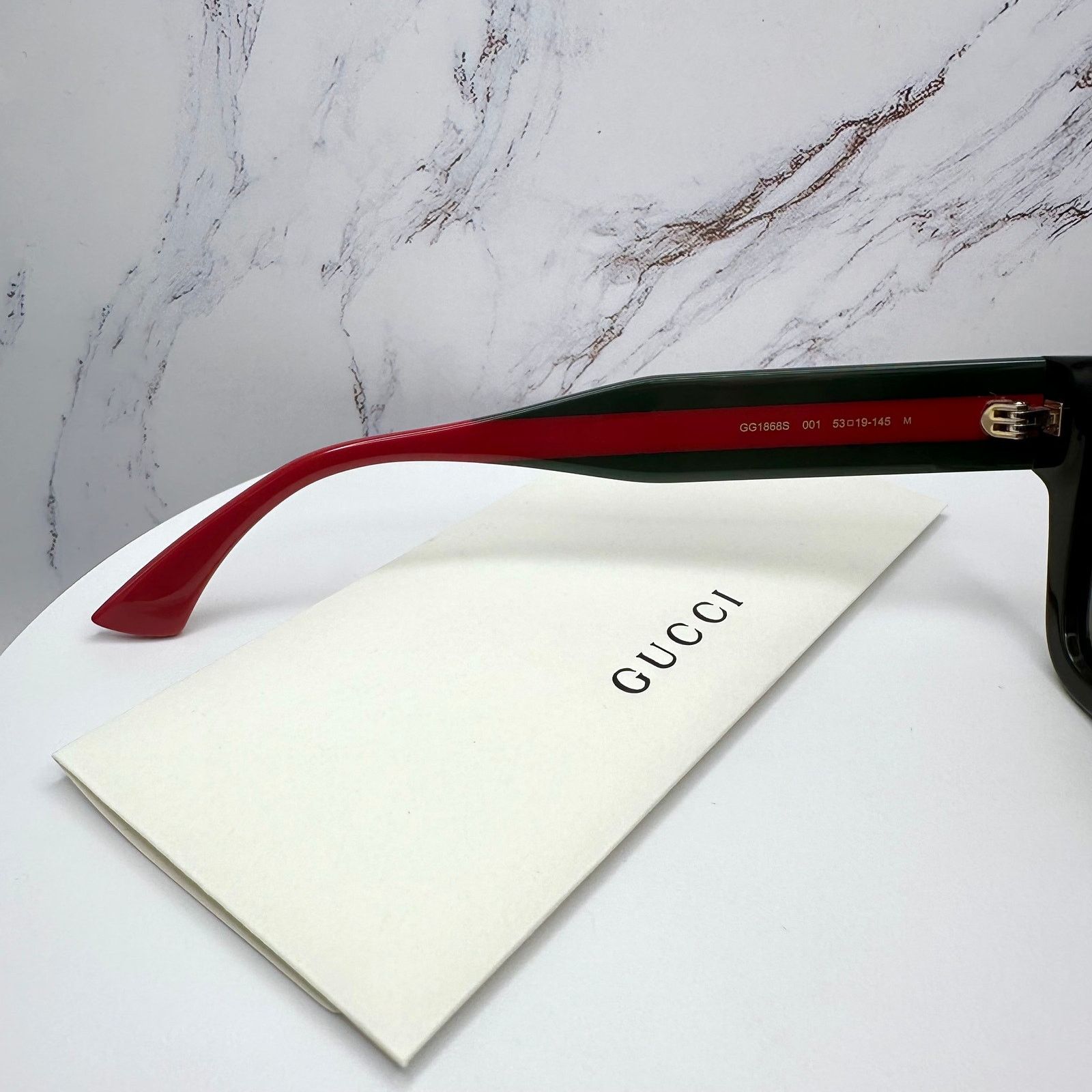 Gucci New GUCCI Sunglasses Black Classic Web Arm Authentic 2025 Size ONE SIZE - 6 Thumbnail