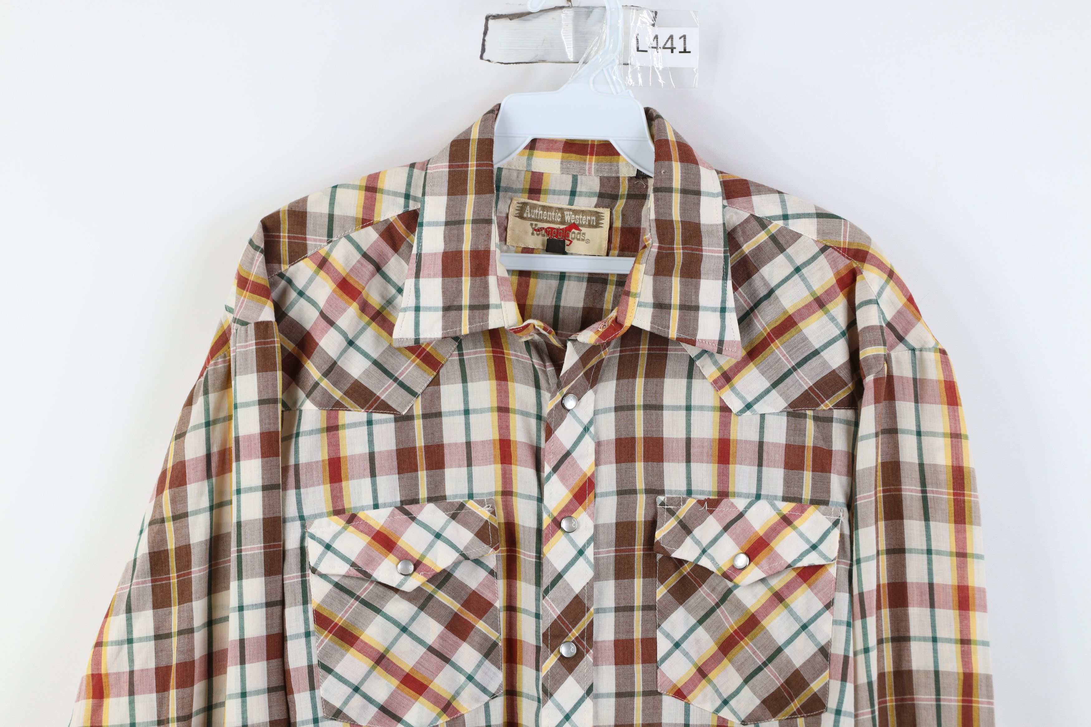 Vintage Vintage 70s Streetwear Rodeo Cowboy Snap Button Shirt Size US L / EU 52-54 / 3 - 2 Thumbnail