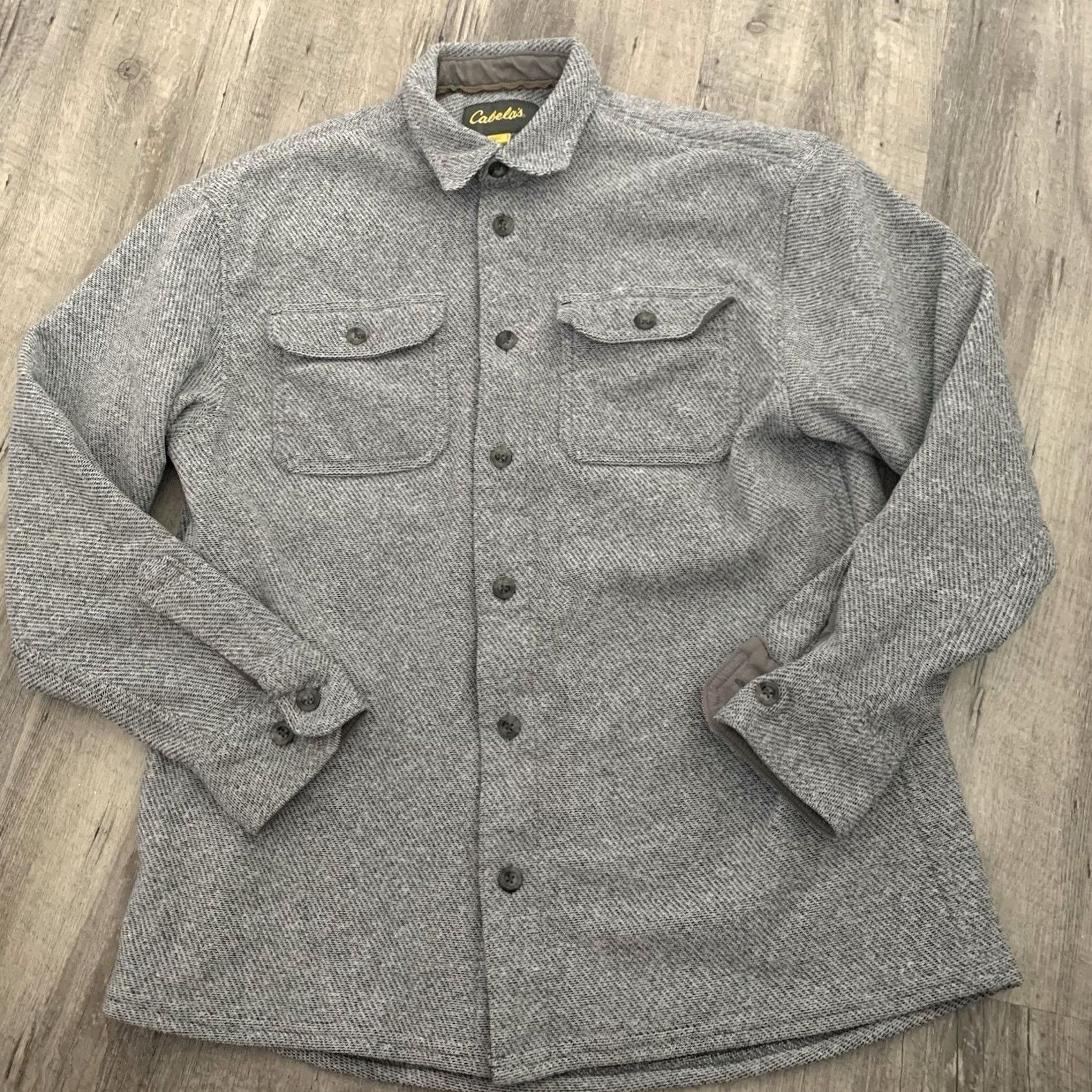 Vintage Cabelas Heavy Shirt Mens Medium Gray Woven Fleece Shacket Jacket Outdoors Pocket Size US M / EU 48-50 / 2 - 3 Thumbnail