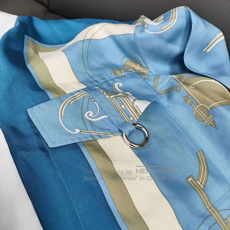 Hermes Hermes Blue silk shirt for women Size XXS / US 00 / IT 34 - 3 Thumbnail