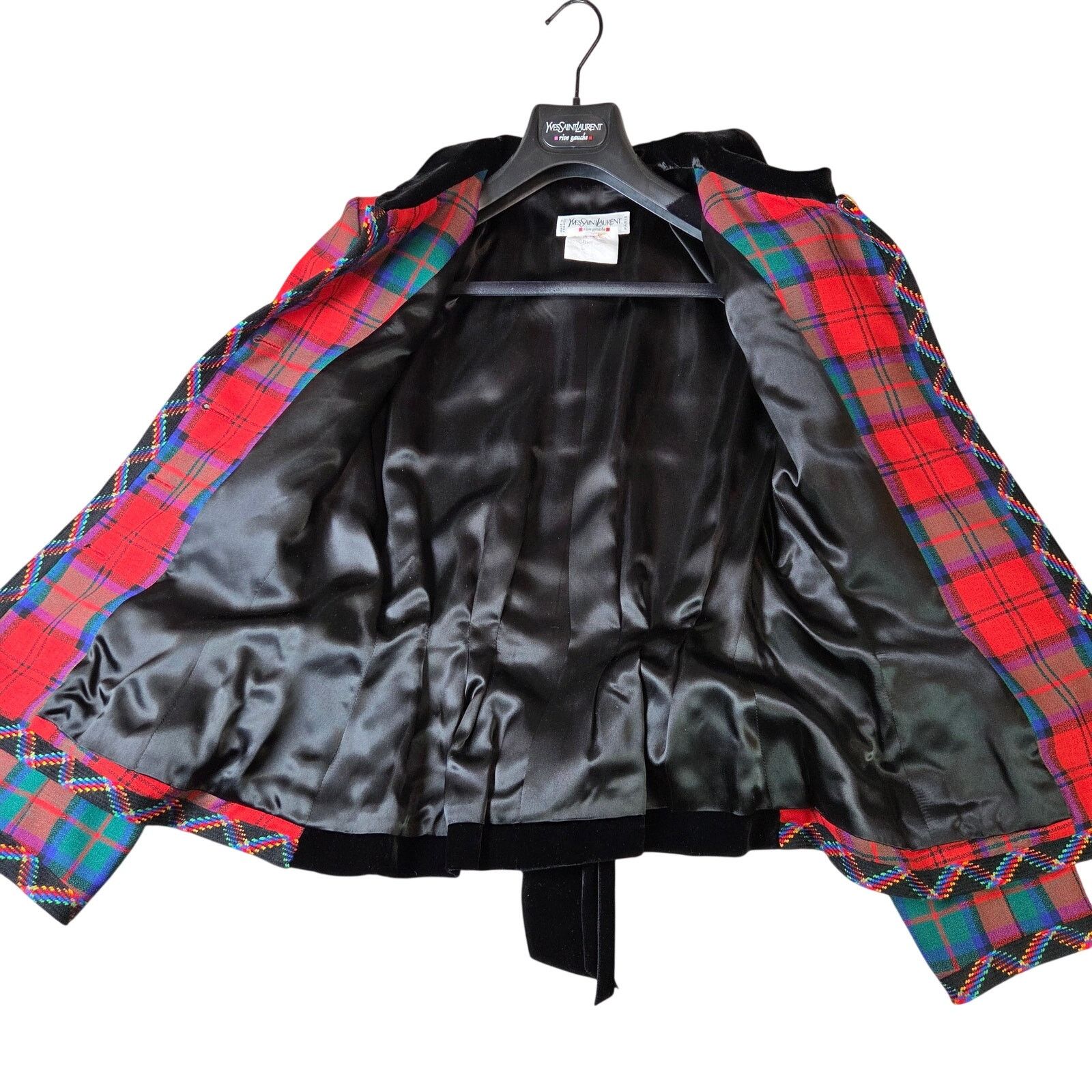 Yves Saint Laurent Yves Saint Laurent Rive Gauche 1994 Tartan Velvet Jacket Size S / US 4 / IT 40 - 12 Thumbnail