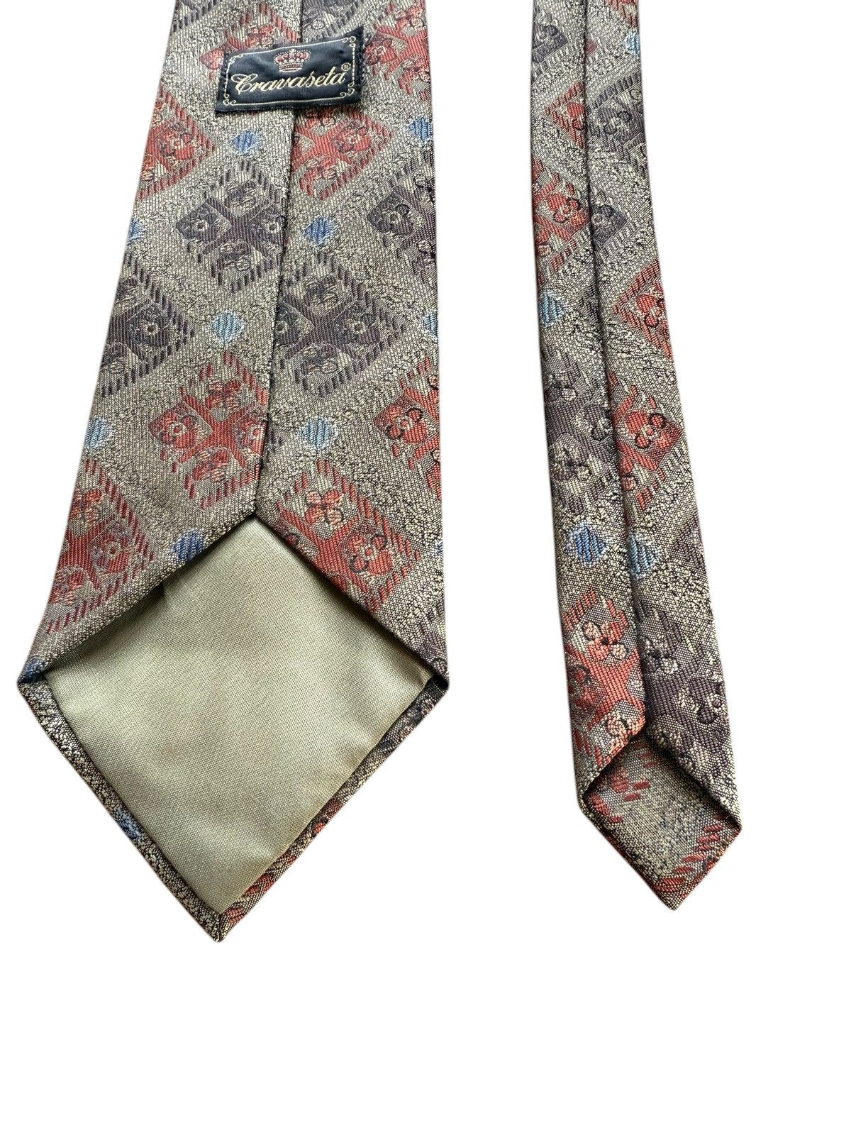 Other Vintage Silk Tie – Cravaseta – Geometric Jacquard Pattern Size ONE SIZE - 6 Thumbnail