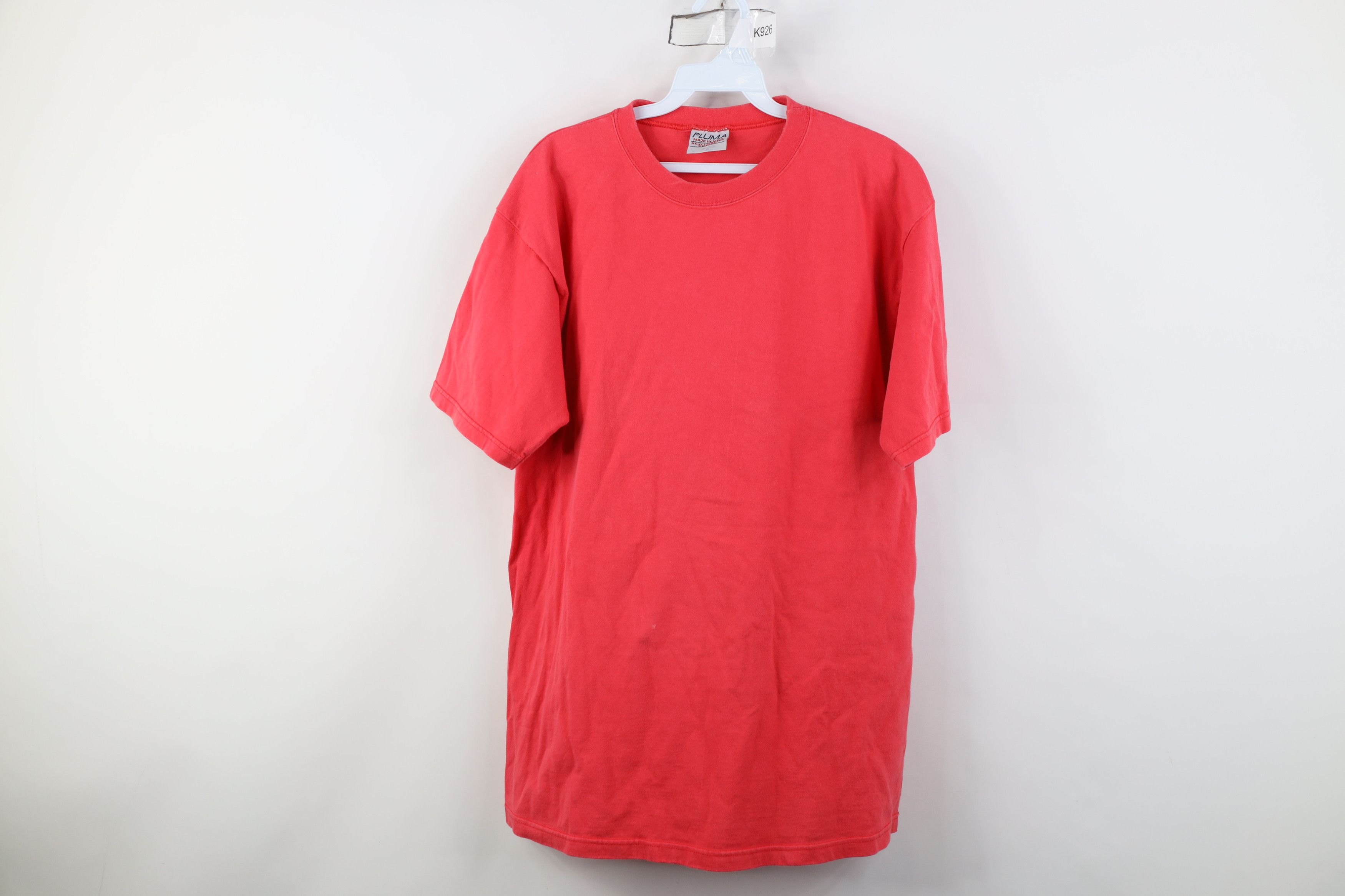 Vintage Vintage 90s Streetwear Heavyweight Cotton T-Shirt Red USA Size US M / EU 48-50 / 2 - 1 Thumbnail