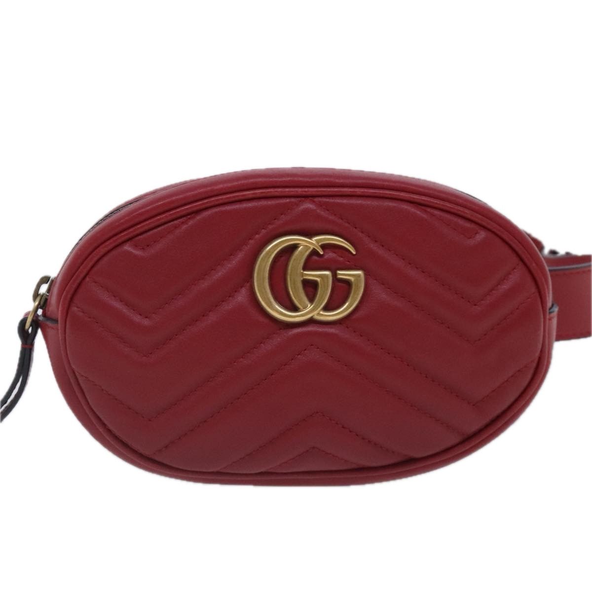 Gucci Gg Marmont Red Leather Shoulder Bag (Pre-Owned) Size ONE SIZE - 1 Thumbnail
