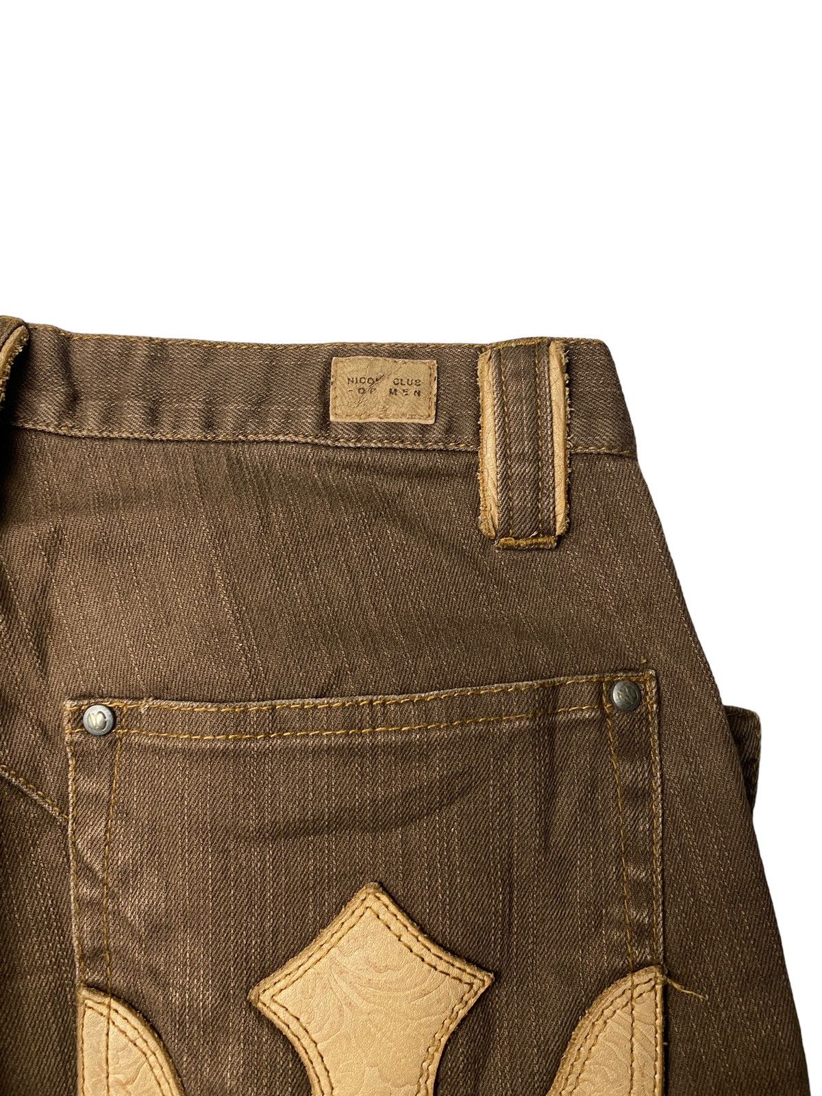 If Six Was Nine Nicole Club Flared Mudwash Leather Jeans Size US 30 / EU 46 - 8 Thumbnail