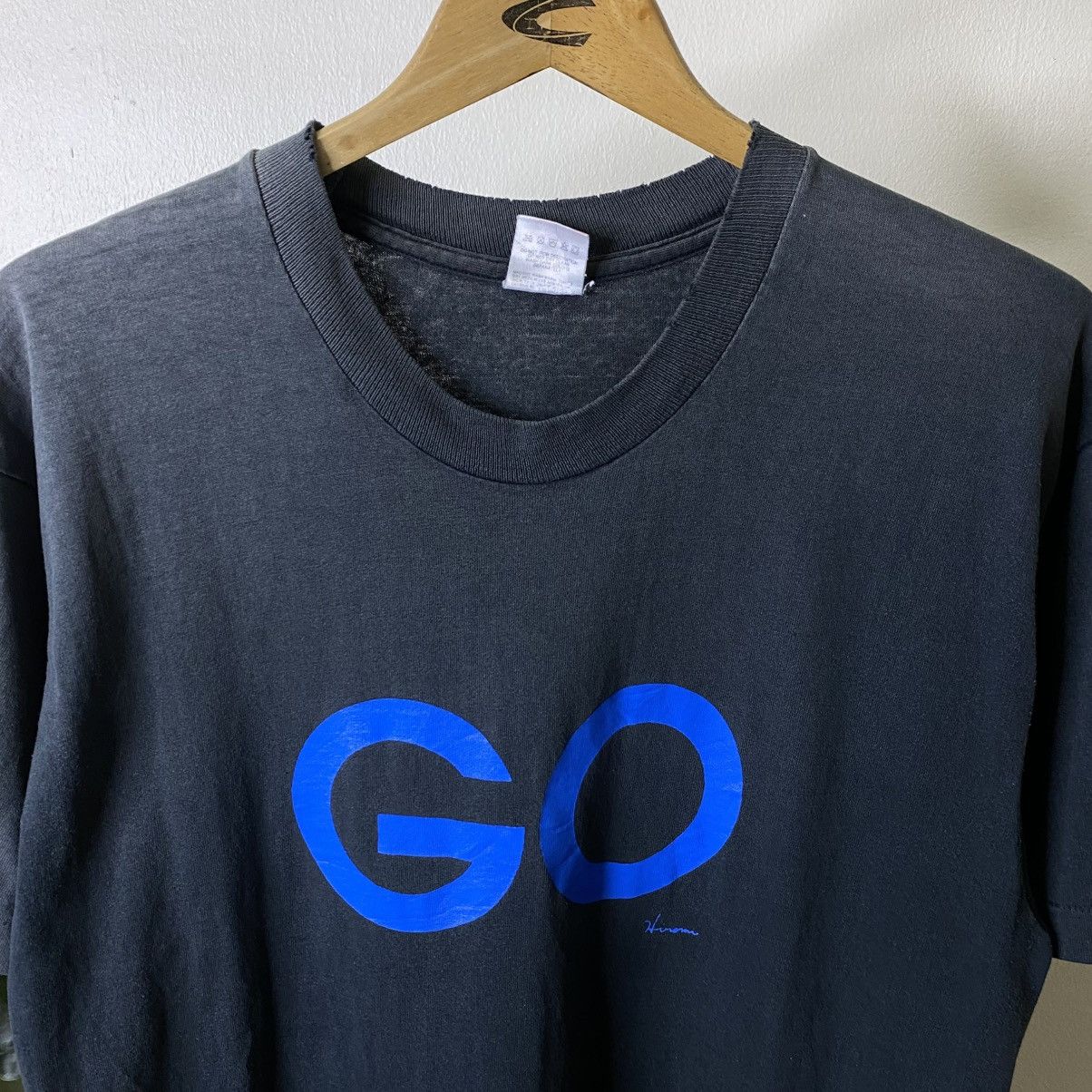 Vintage Vintage 90s Go And Back Sunfaded Black T Shirt Size US L / EU 52-54 / 3 - 2 Thumbnail