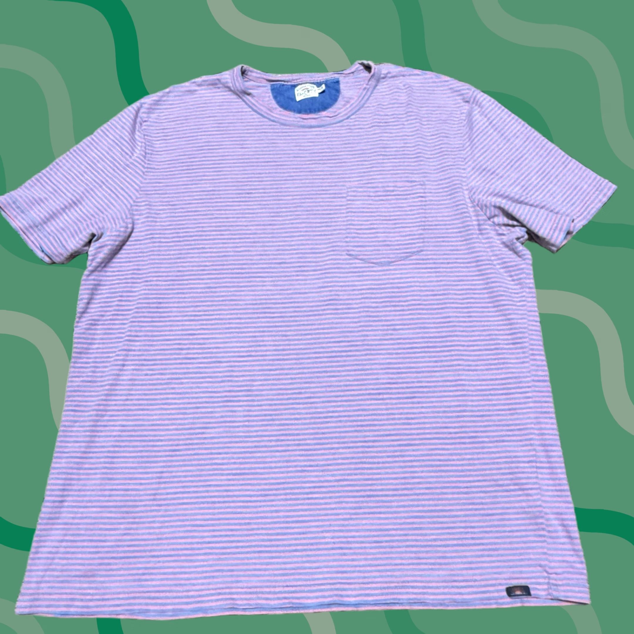 Faherty Faherty T-Shirt Mens 2XL Multicolor Striped Short Sleeve Crew Neck Lightweight Pocket Size US XXL / EU 58 / 5 - 1 Thumbnail