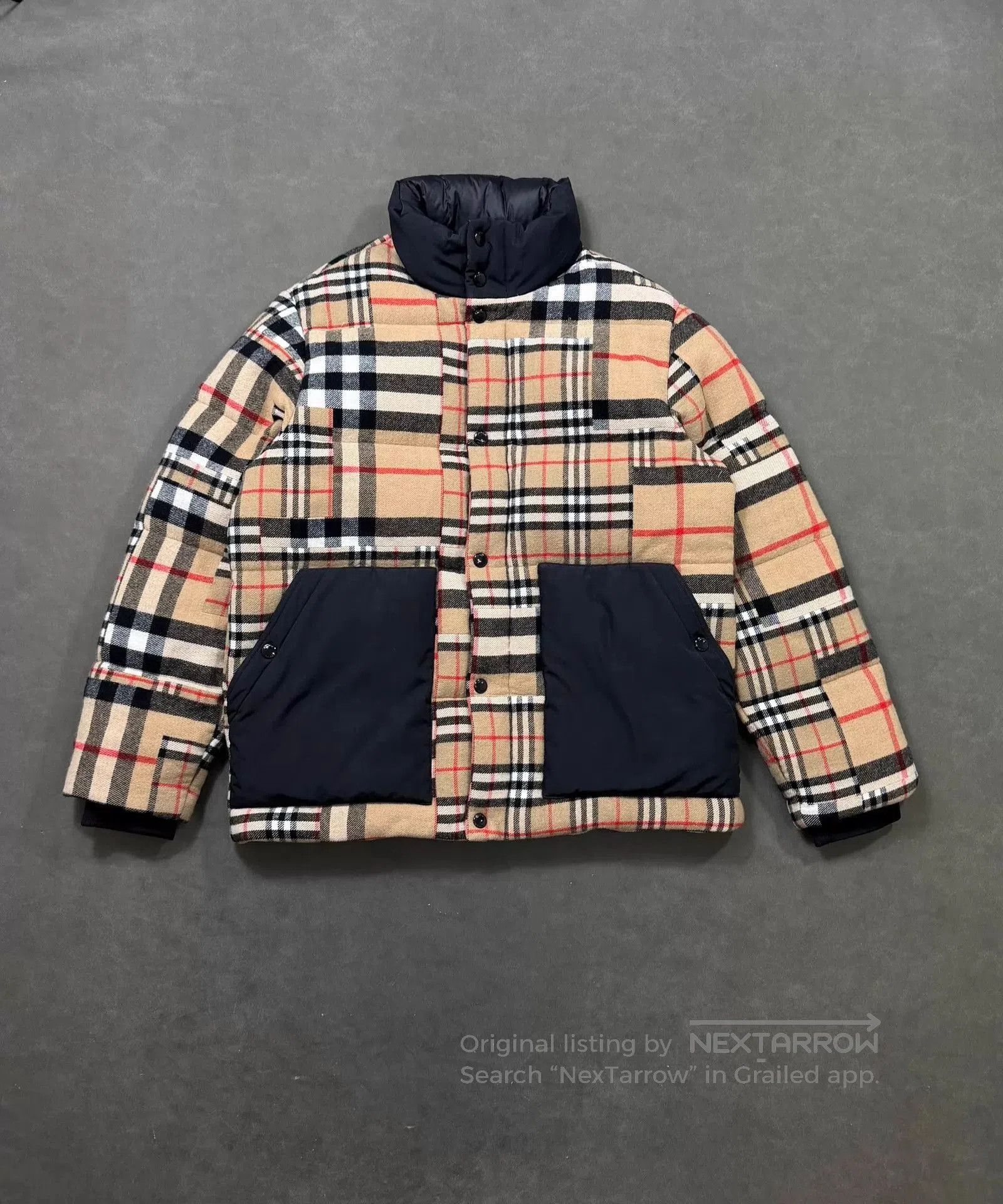 Burberry Plaid Quilted Patchwork Jacket with High Collar. Size US M / EU 48-50 / 2 - 1 Thumbnail