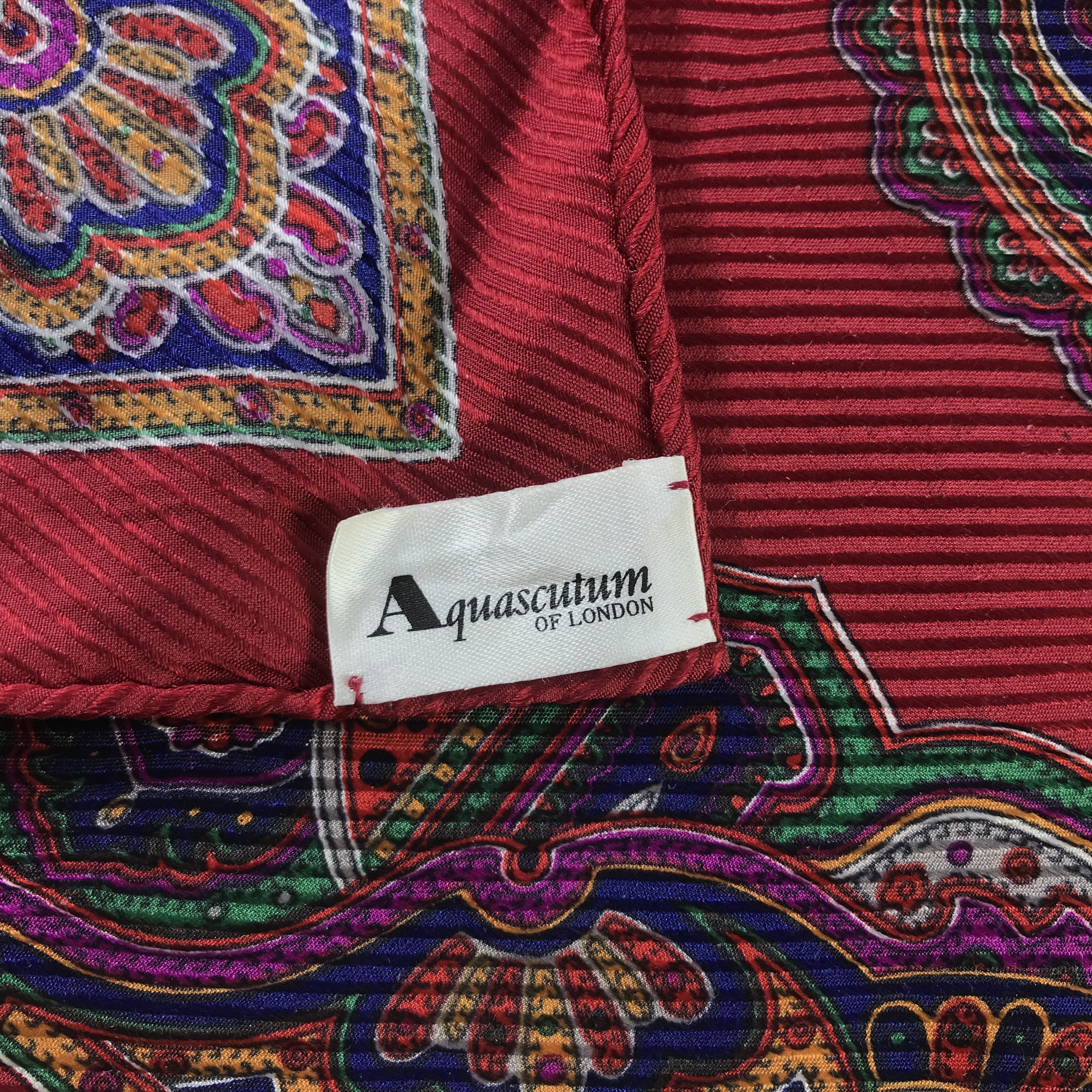 Aquascutum Vintage Aquascutum Silk Scarf Size ONE SIZE - 5 Thumbnail