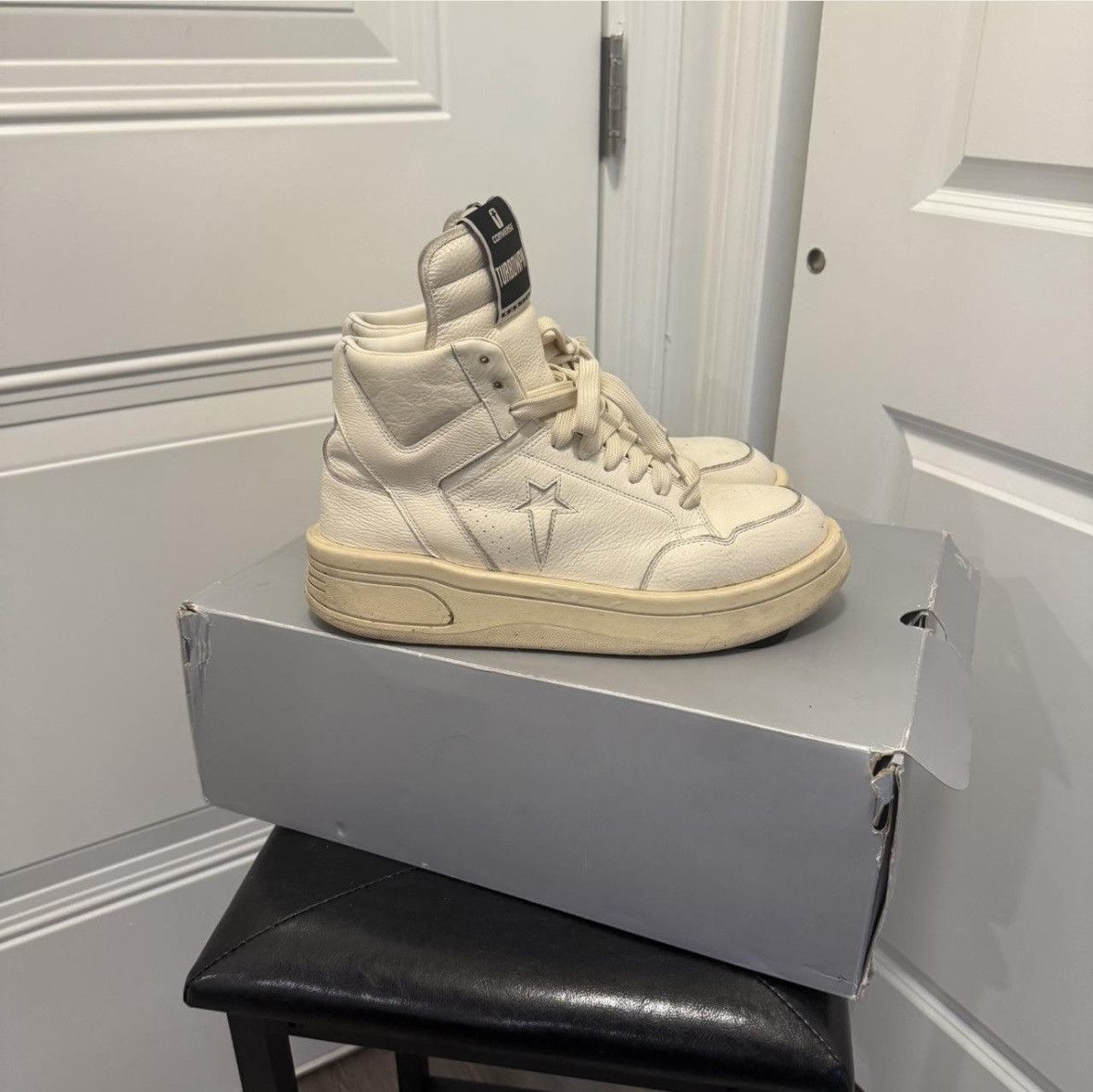 Rick Owens × Rick Owens Drkshdw Rick owens turbowpn hight top sneaker Size US 13 / EU 46 - 2 Thumbnail