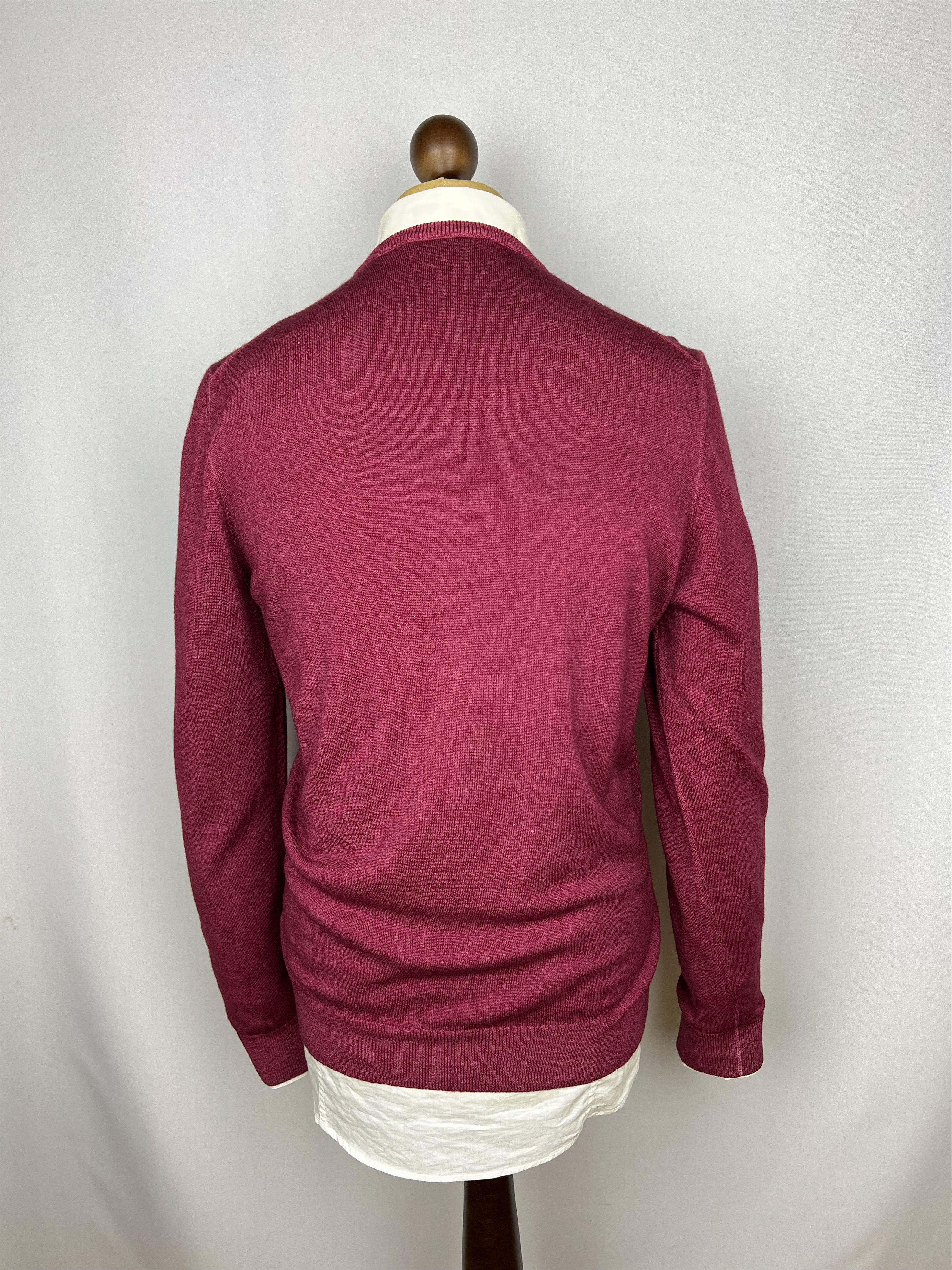 Gran Sasso Berry-Red Solid 100% Pure Wool Crew Neck Jumper Sweater Size US M / EU 48-50 / 2 - 5 Thumbnail