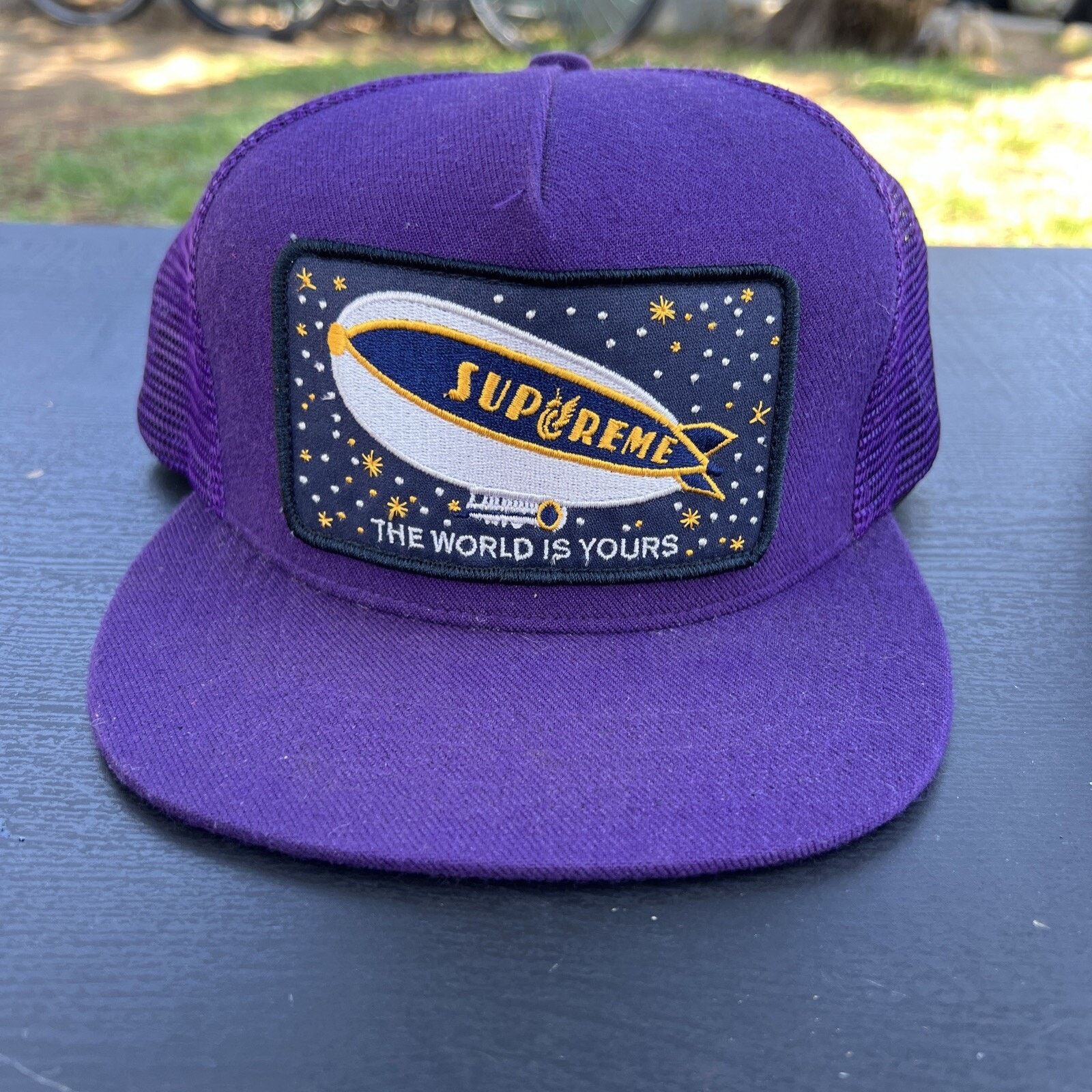 Supreme Supreme Purple Blimp World Is Yours Mesh Snapback Hat Size ONE SIZE - 1 Thumbnail