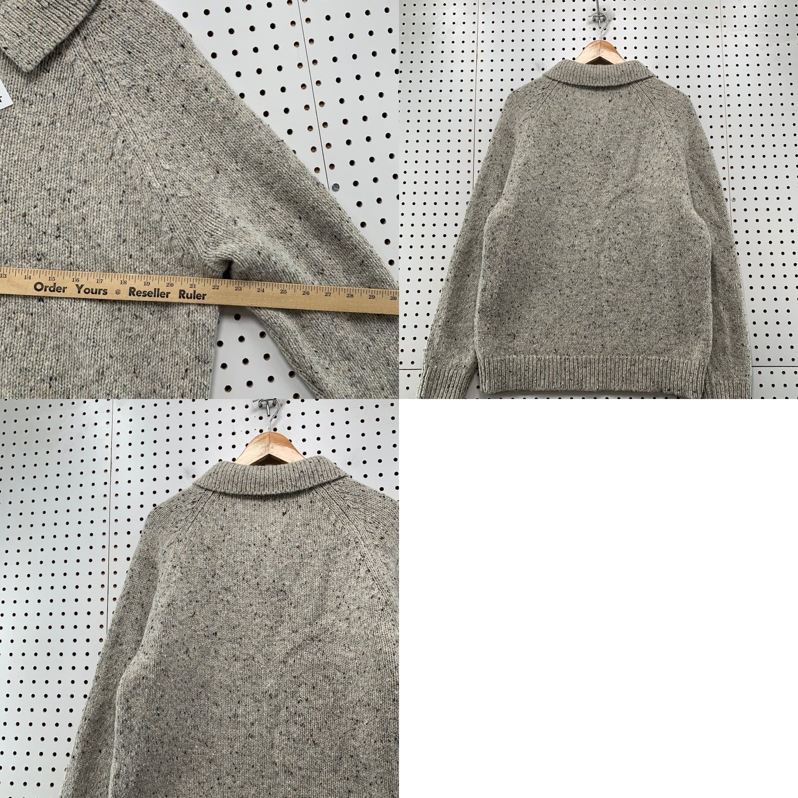 Wallace & Barnes Wallace & Barnes Merino Wool Sweater Mens Large Gray Collared Thick Heavyweight Pullover Knit Long Sleeve Casual Winter Size US L / EU 52-54 / 3 - 9 Thumbnail