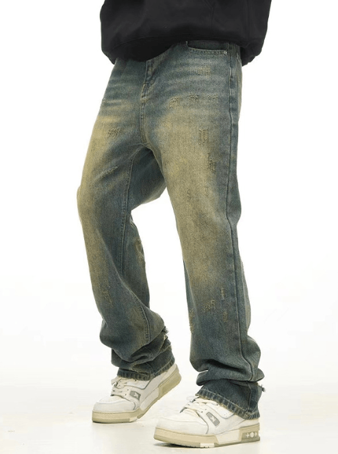 Japanese Brand × Jean American high street washed distressed flared jeans for men Size US 32 / EU 48 - 2 Thumbnail