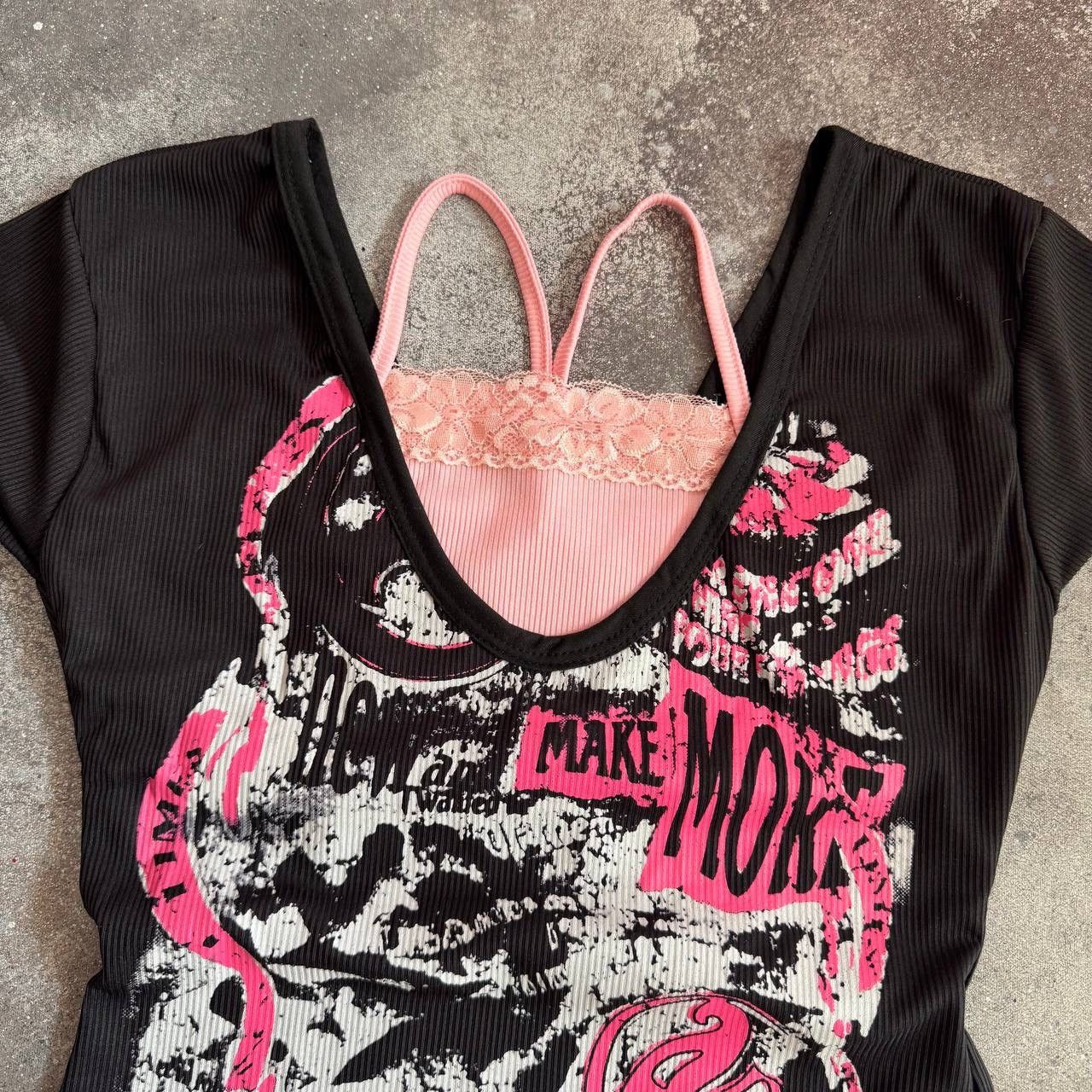 Japanese Brand × Vintage Opium Y2K Goth Punk Avant Garde Affliction Style T-Shirt Size M / US 6-8 / IT 42-44 - 5 Thumbnail