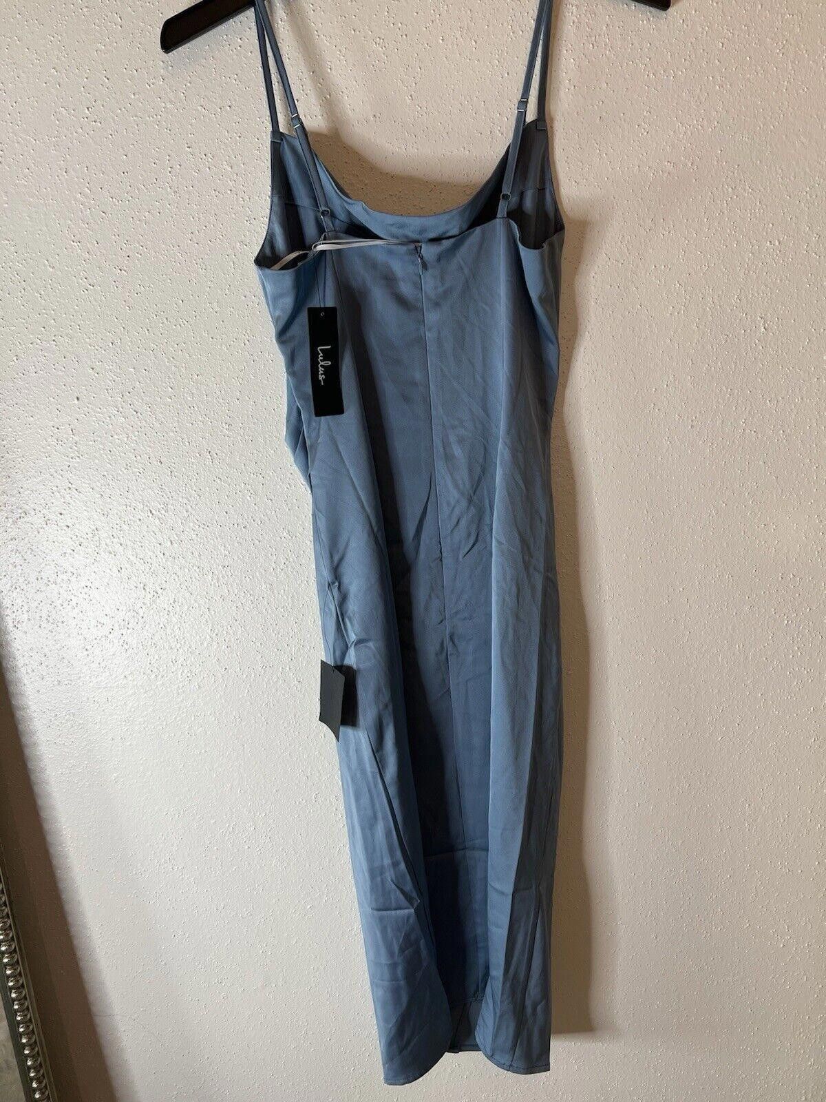 Lulus NWT Lulus Blue Satan Midi Dress Sz S Size S / US 4 / IT 40 - 2 Thumbnail