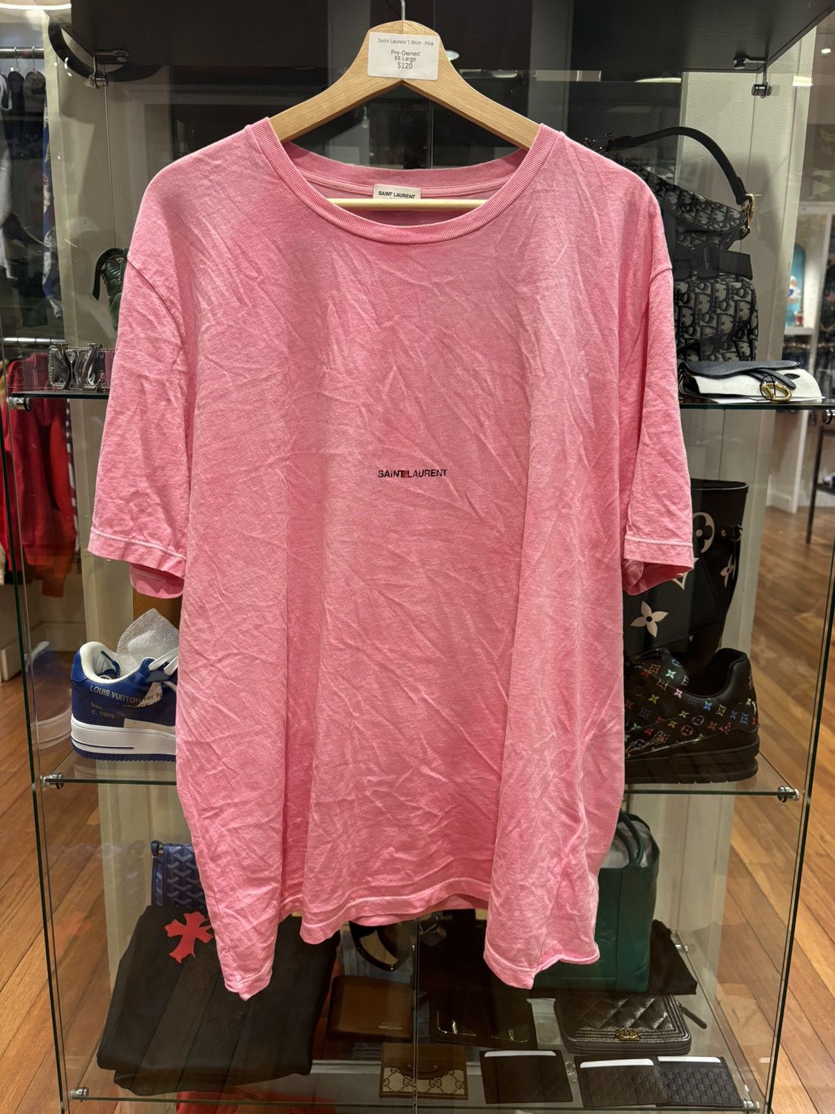 Yves Saint Laurent Saint Laurent Tee Pink Size US XXL / EU 58 / 5 - 1 Thumbnail