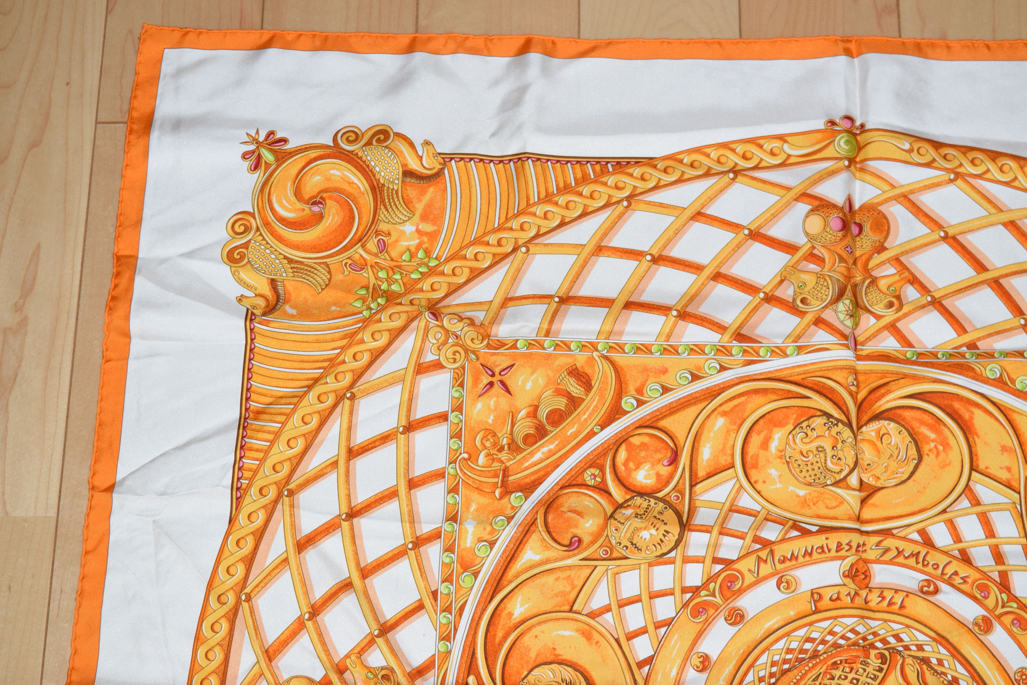 Hermes Hermes Scarf Monnaies Et Symboles Des Parisii 90 cm Silk Size ONE SIZE - 5 Thumbnail