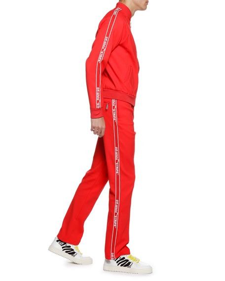 Off white 2025 stripe red tracksuit