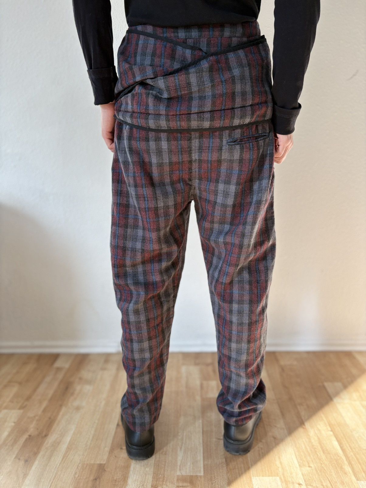 Henrik Vibskov 00s Vintage Henrik Vibskov Retro Plaid Trousers Pants Y2K Size US 35 - 6 Thumbnail