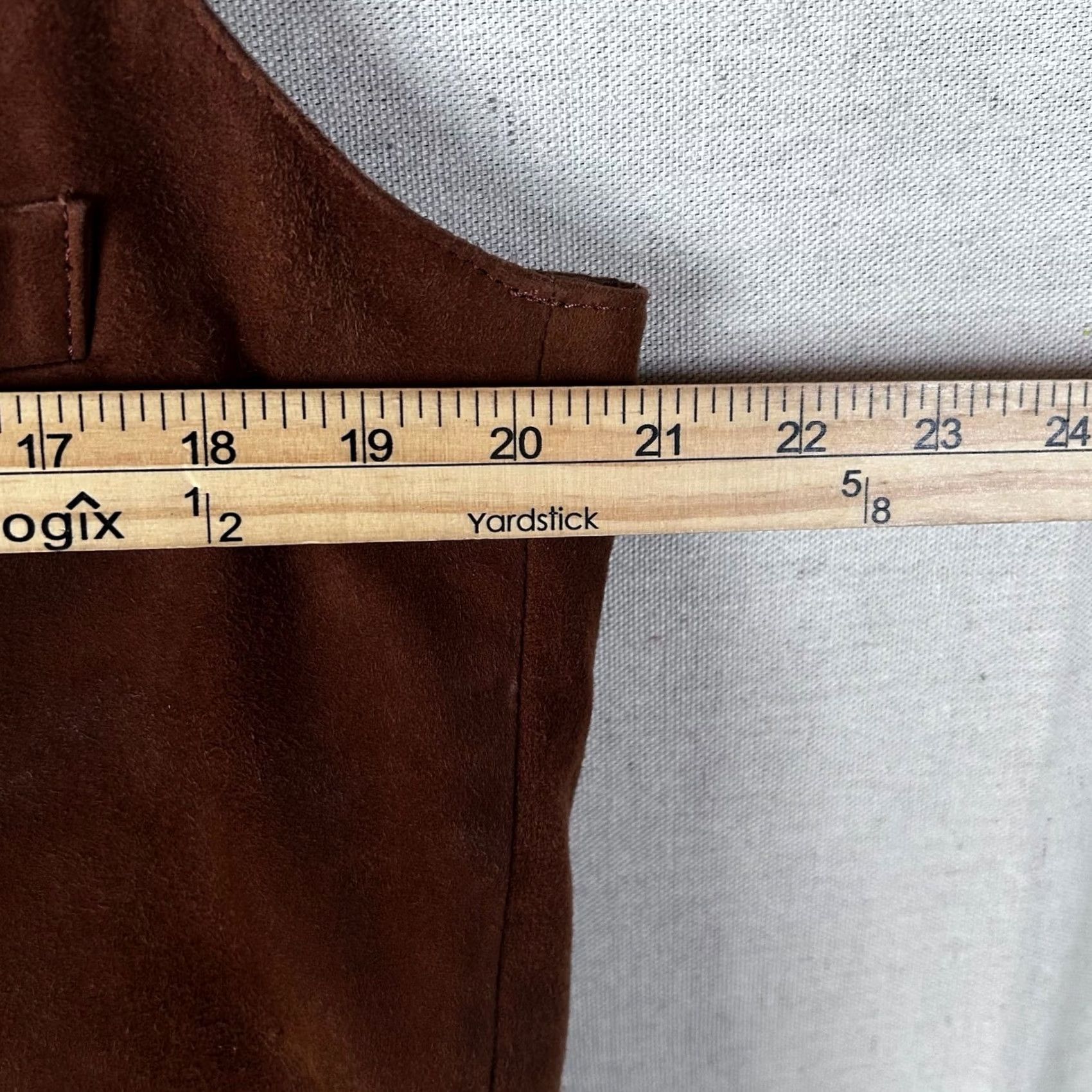 Caruso Rossi & Caruso Argentina Leather Suede Vest Mens Brown Cinch Back Goatskin Size US M / EU 48-50 / 2 - 6 Thumbnail