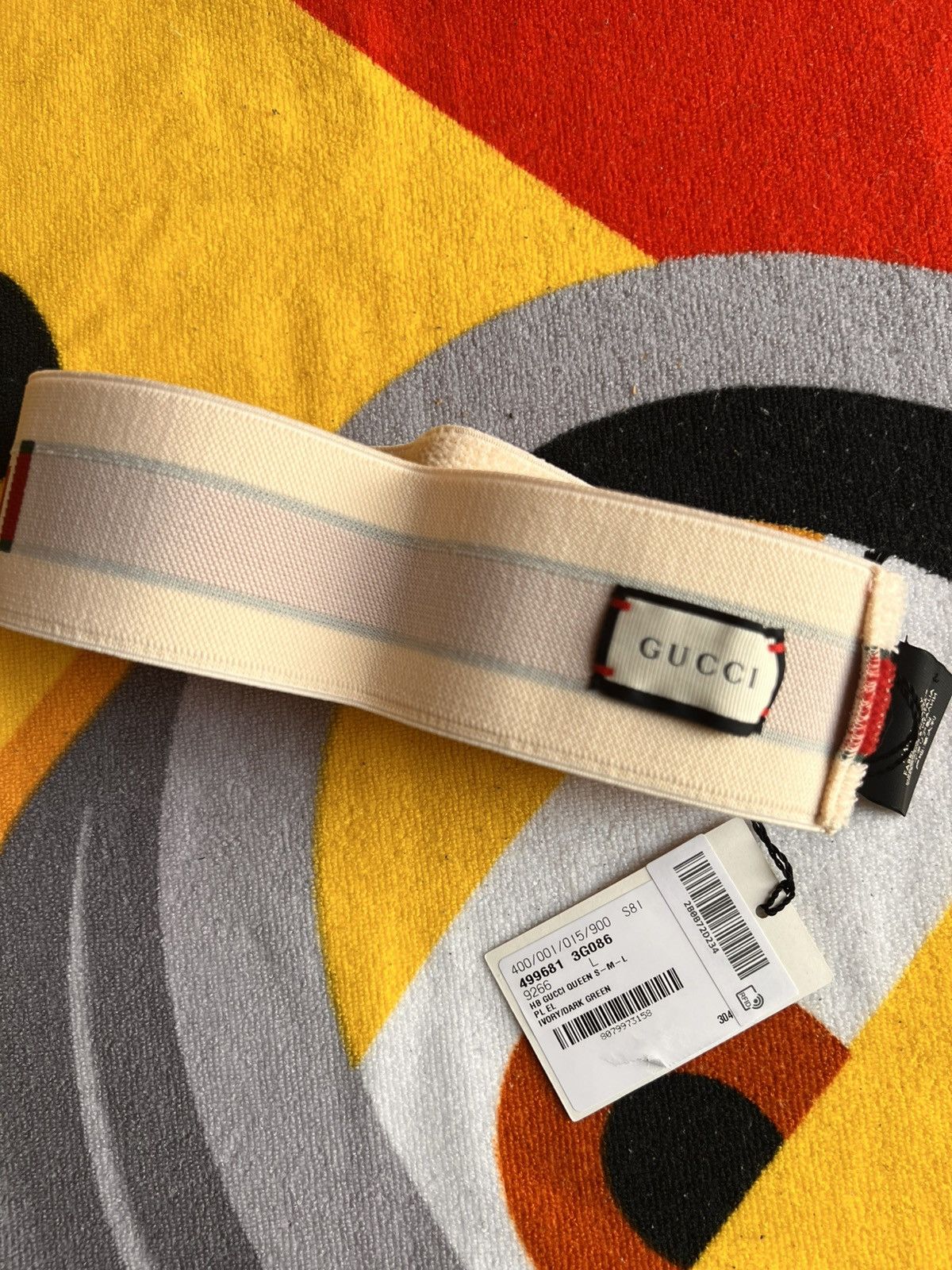 Gucci Gucci Web Stripe Headband Ivory Green Red hat cap logo Size ONE SIZE - 6 Thumbnail