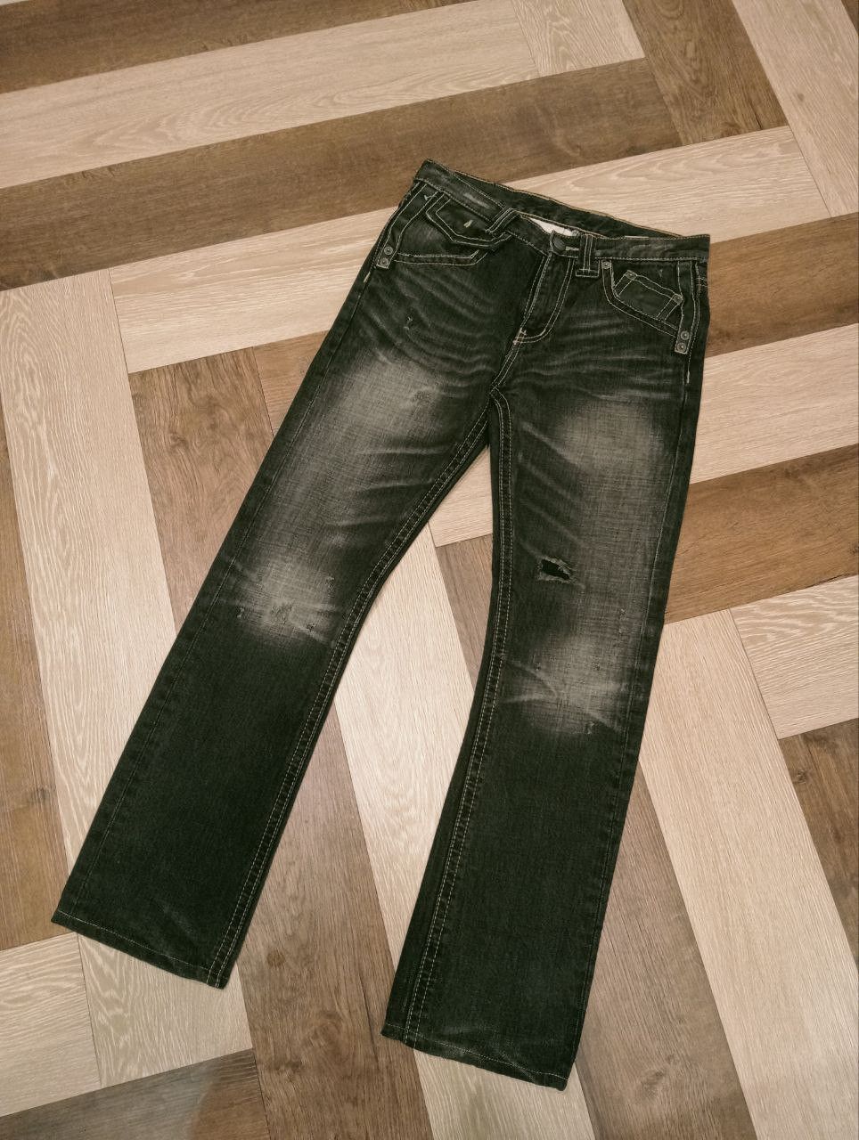 If Six Was Nine TRIM JAPAN DISTRESSED JEANS Size US 30 / EU 46 - 2 Thumbnail