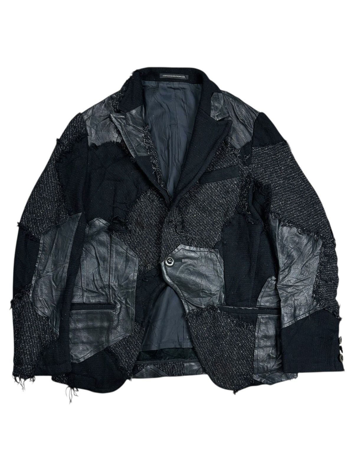 Yohji Yamamoto Archive Y'S - Patchwork Wool Leather Jacket Size US M / EU 48-50 / 2 - 1 Thumbnail