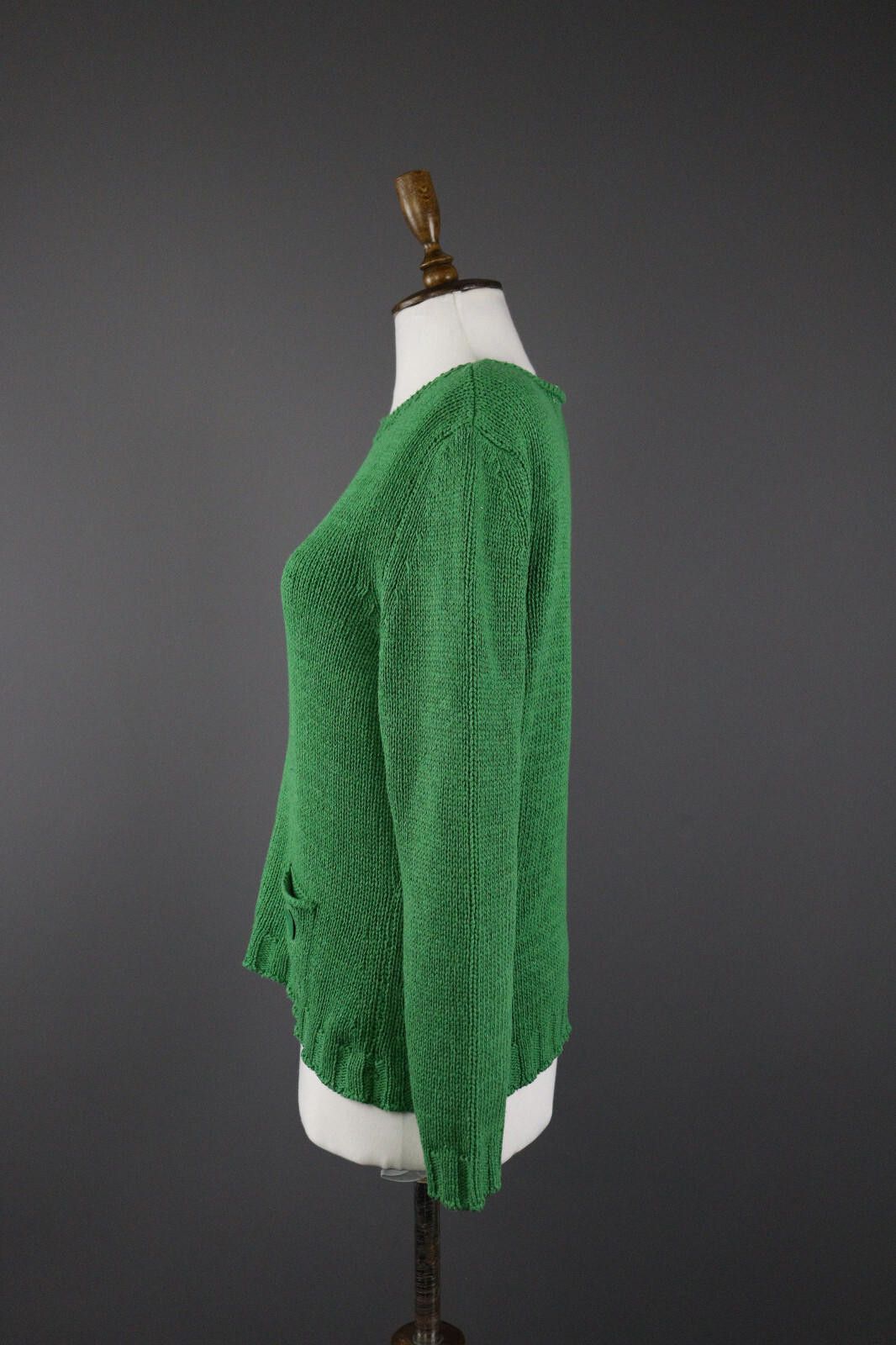 Designer Elisa Cavaletti Loose Green Casual Knit Sweater Size L Size L / US 10 / IT 46 - 5 Thumbnail