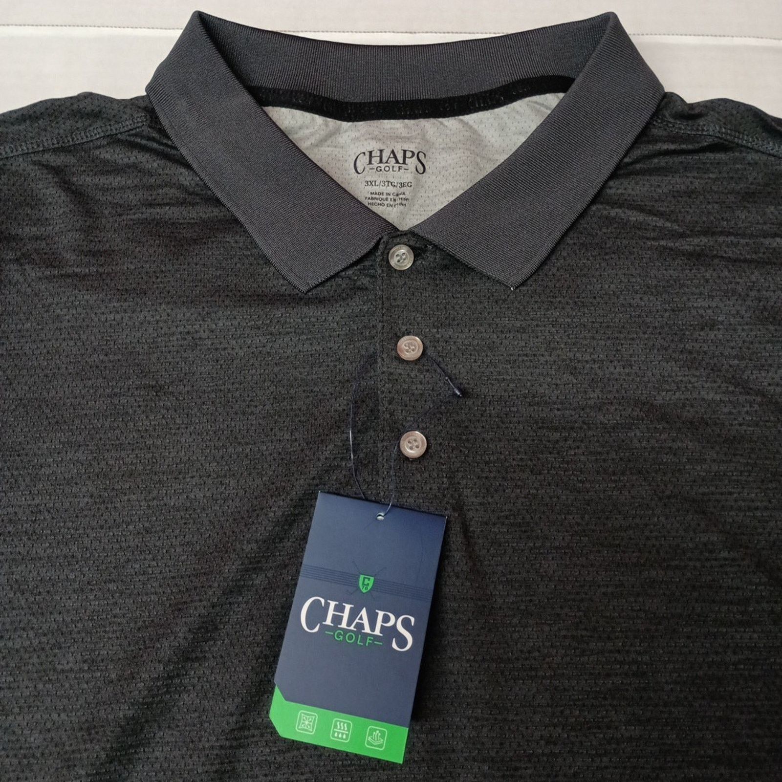 Chaps Chaps Golf Core Polo Shirt Mens 3XL Black Onyx 4-Way Stretch Size US XXL / EU 58 / 5 - 2 Thumbnail
