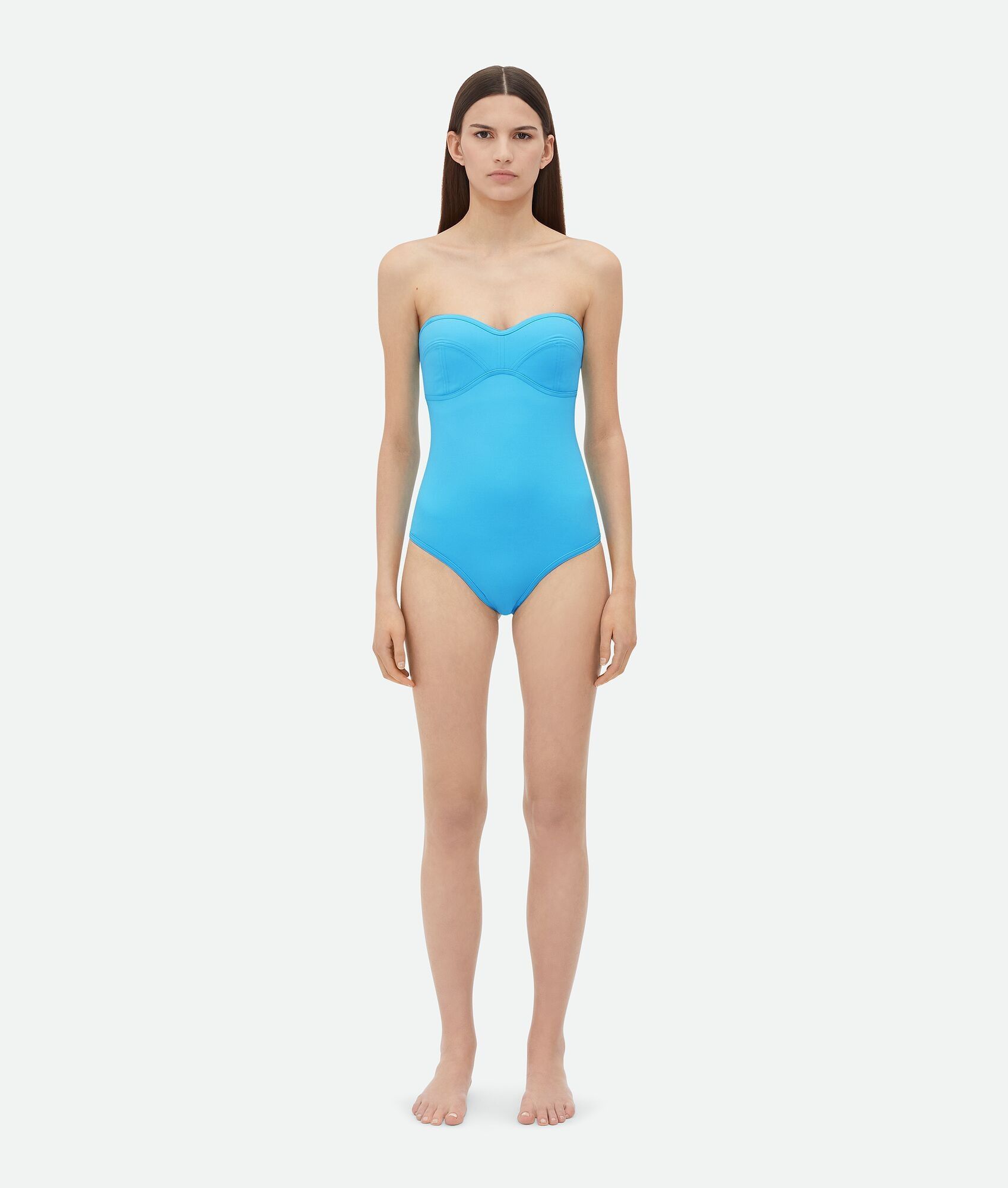 Bottega Veneta o1bcso1str0725 Stretch Nylon Bustier Swimsuit in Hydrangea Size S / US 4 / IT 40 - 4 Thumbnail