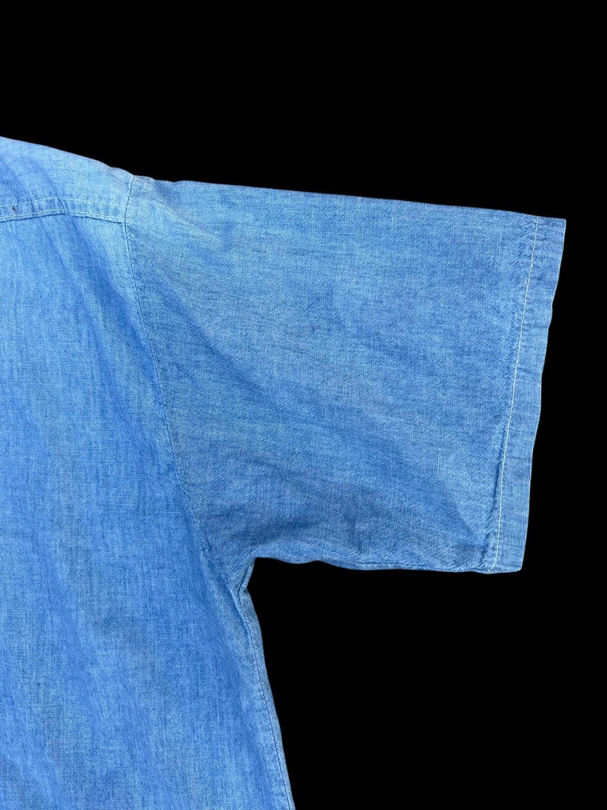 FiveBrother Vintage 60s 70s Five Brother Sun Fade Muddy Chambray Shirt Size US L / EU 52-54 / 3 - 17 Thumbnail