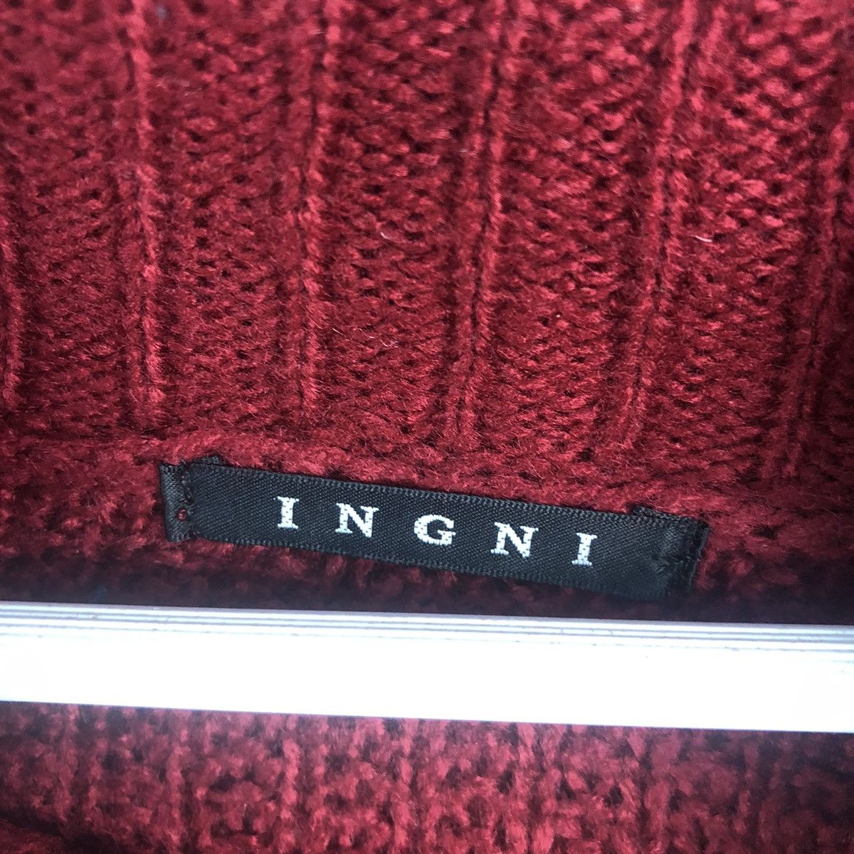 Aran Isles Knitwear × Japanese Brand Ingni Red Turtle Neck cable Knitwear #A1286 Size M / US 6-8 / IT 42-44 - 9 Thumbnail