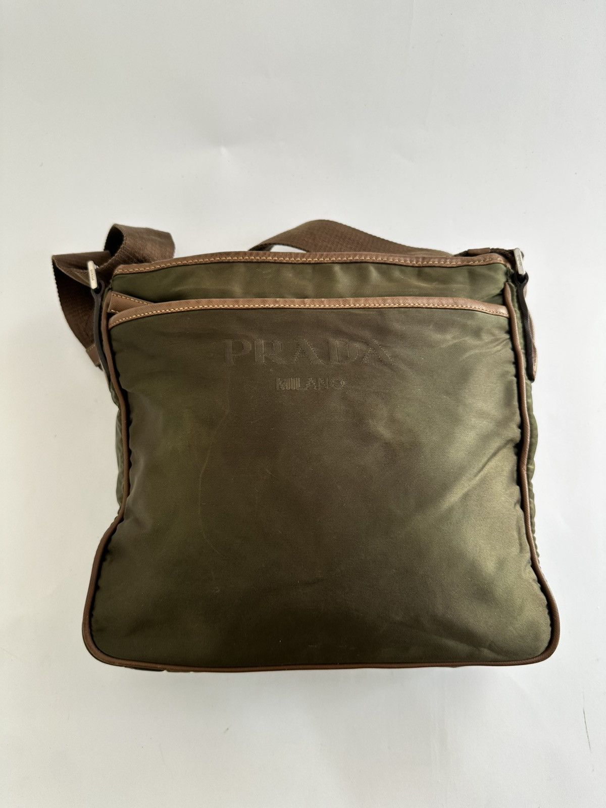 Prada PRADA Tessuto Nylon Flat Messenger Bag Green Size ONE SIZE - 3 Thumbnail
