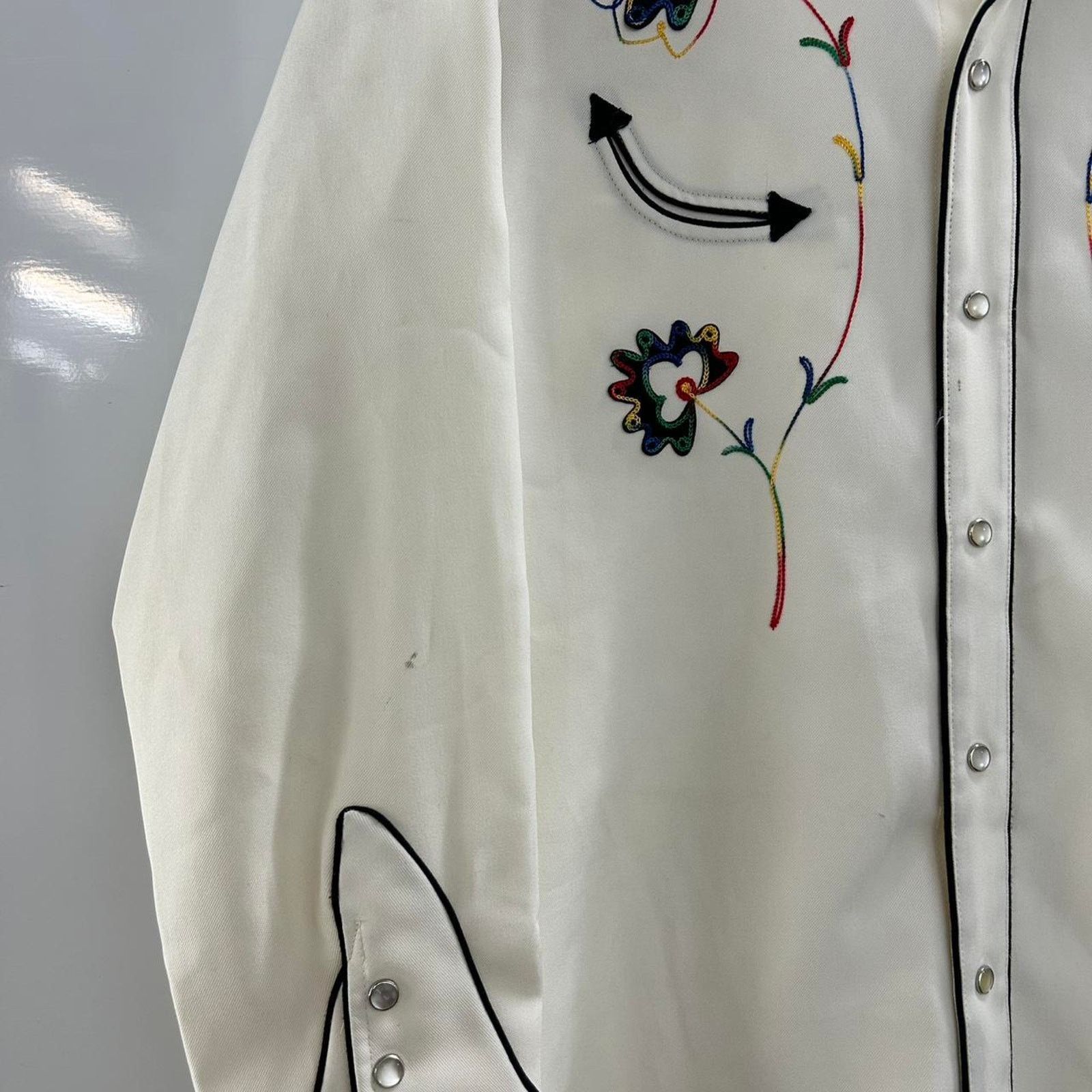 Other VTG 70s H Bar C western embroidery pearl snap shirt Size US L / EU 52-54 / 3 - 3 Thumbnail