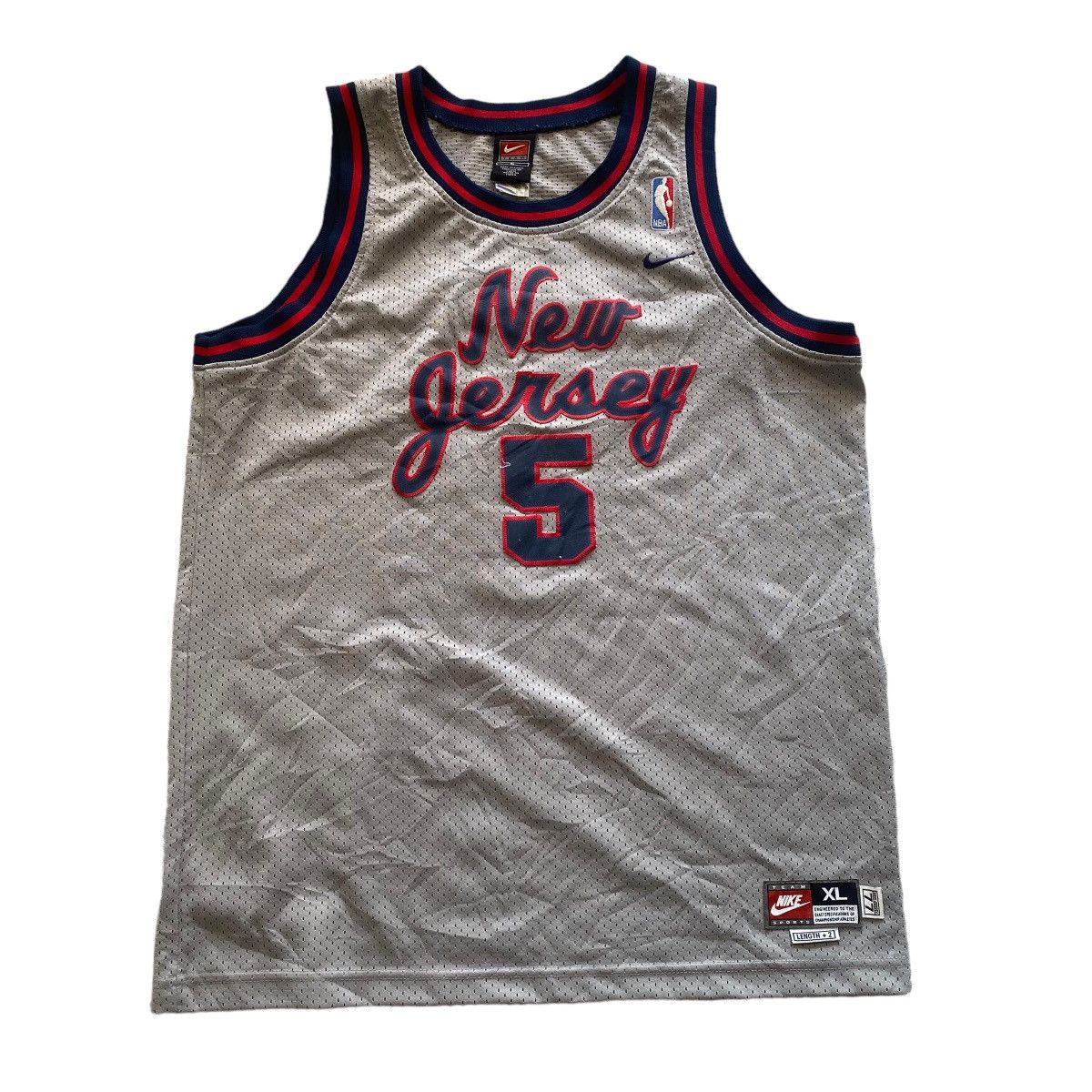 image of Nba Jersey Nets New Jersey Jason Kidd in Grey (Size Medium)