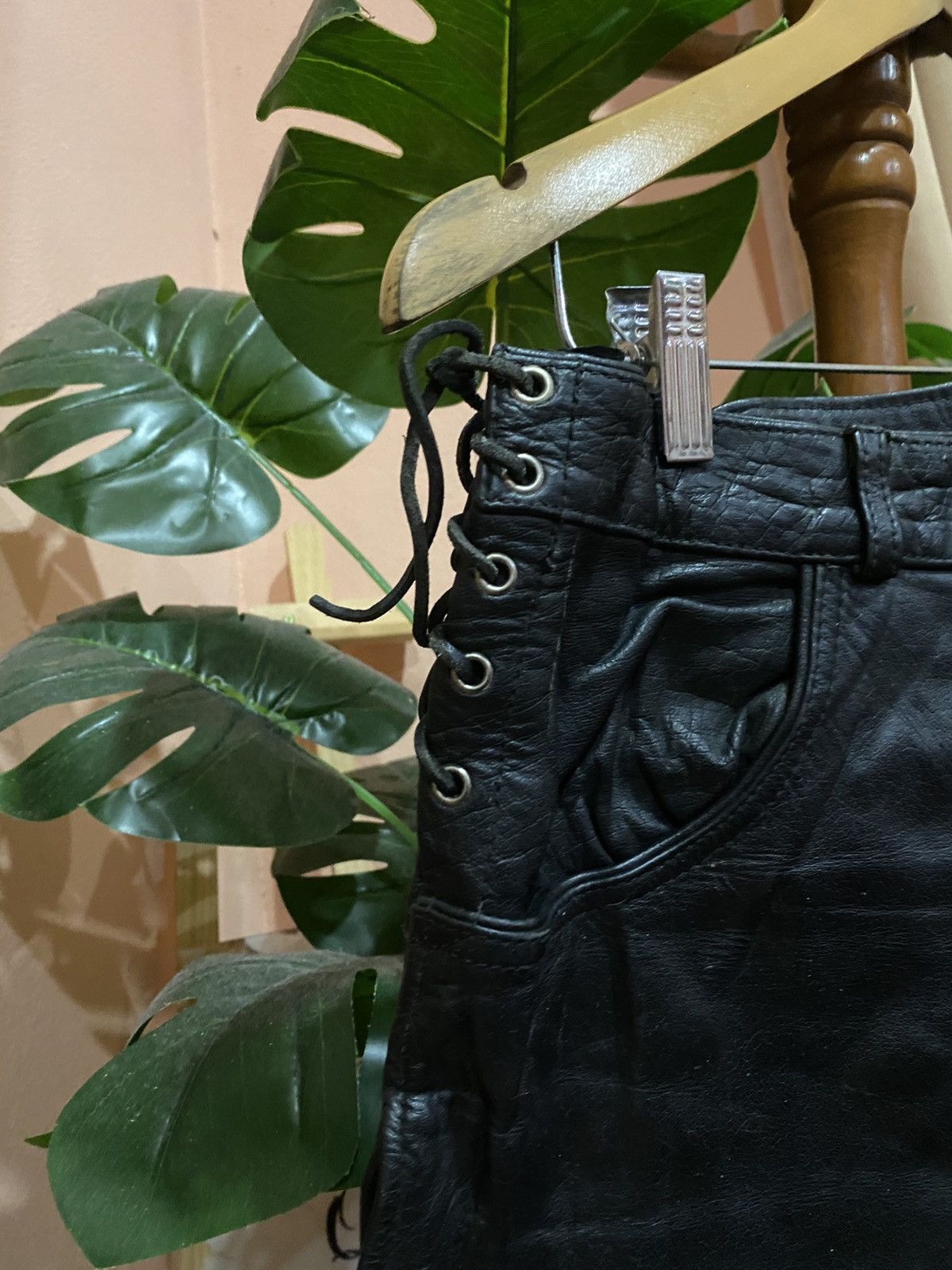 Genuine Leather Highway One Motorcycle Pants Side Zip & Snap Biker Chaps Size US 30 / EU 46 - 5 Thumbnail