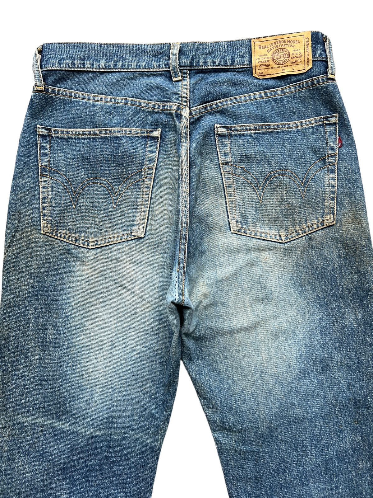 Uniqlo Vintage 90s Uniqlo Distressed Wide Mudwash Jeans 32x29 Size US 32 / EU 48 - 5 Thumbnail
