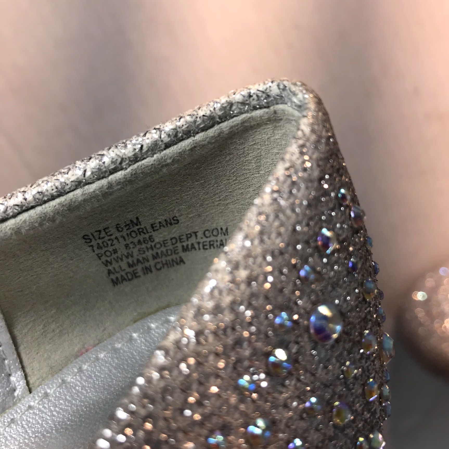 Vintage Hotcakes Orleans Silver Sequin Rhinestone Ballet Flats Women's Size 6.5M Dressy Slip-On Flat Size US 6.5 / IT 36.5 - 7 Thumbnail