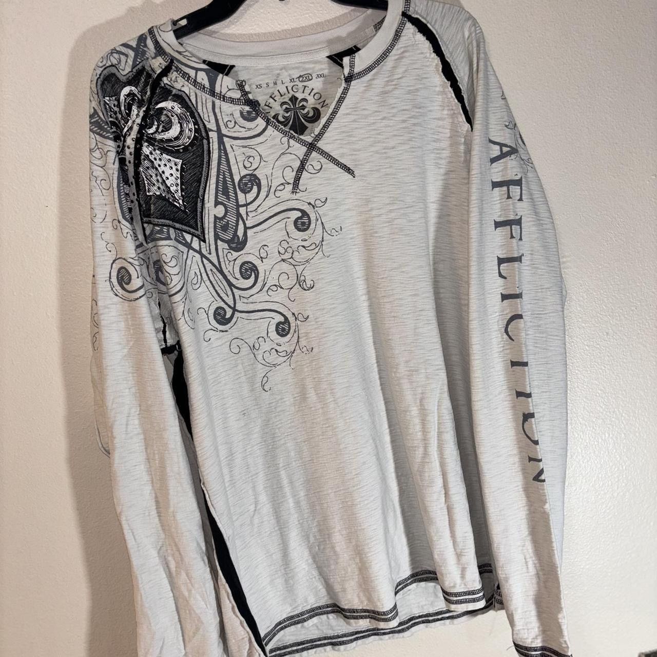 Affliction Y2K 2000s AFFLICTION Long Sleeve Grunge Tee Size 2XL Size US XXL / EU 58 / 5 - 2 Thumbnail