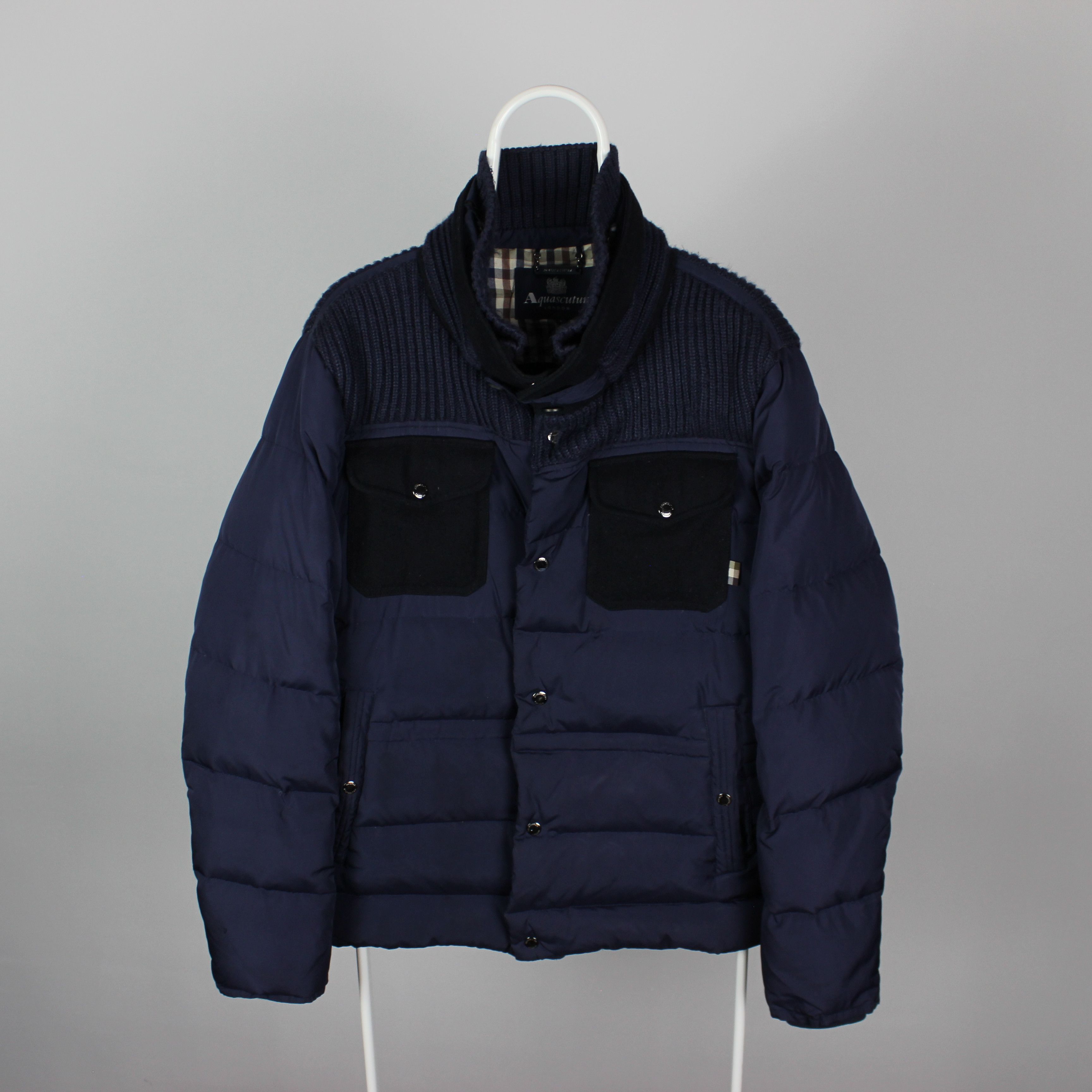 Aquascutum Aquascutum down jacket men puffer L navy blue Size US L / EU 52-54 / 3 - 1 Thumbnail