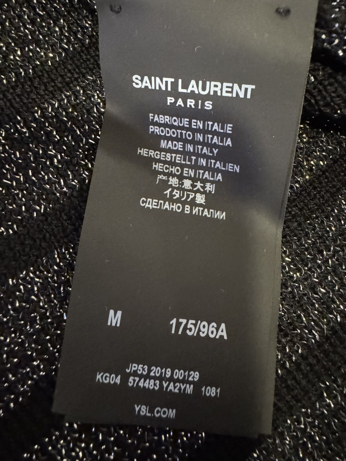 Saint Laurent Paris Saint Laurent Paris Striped Lurex Rollneck Sweater Size US M / EU 48-50 / 2 - 11 Thumbnail