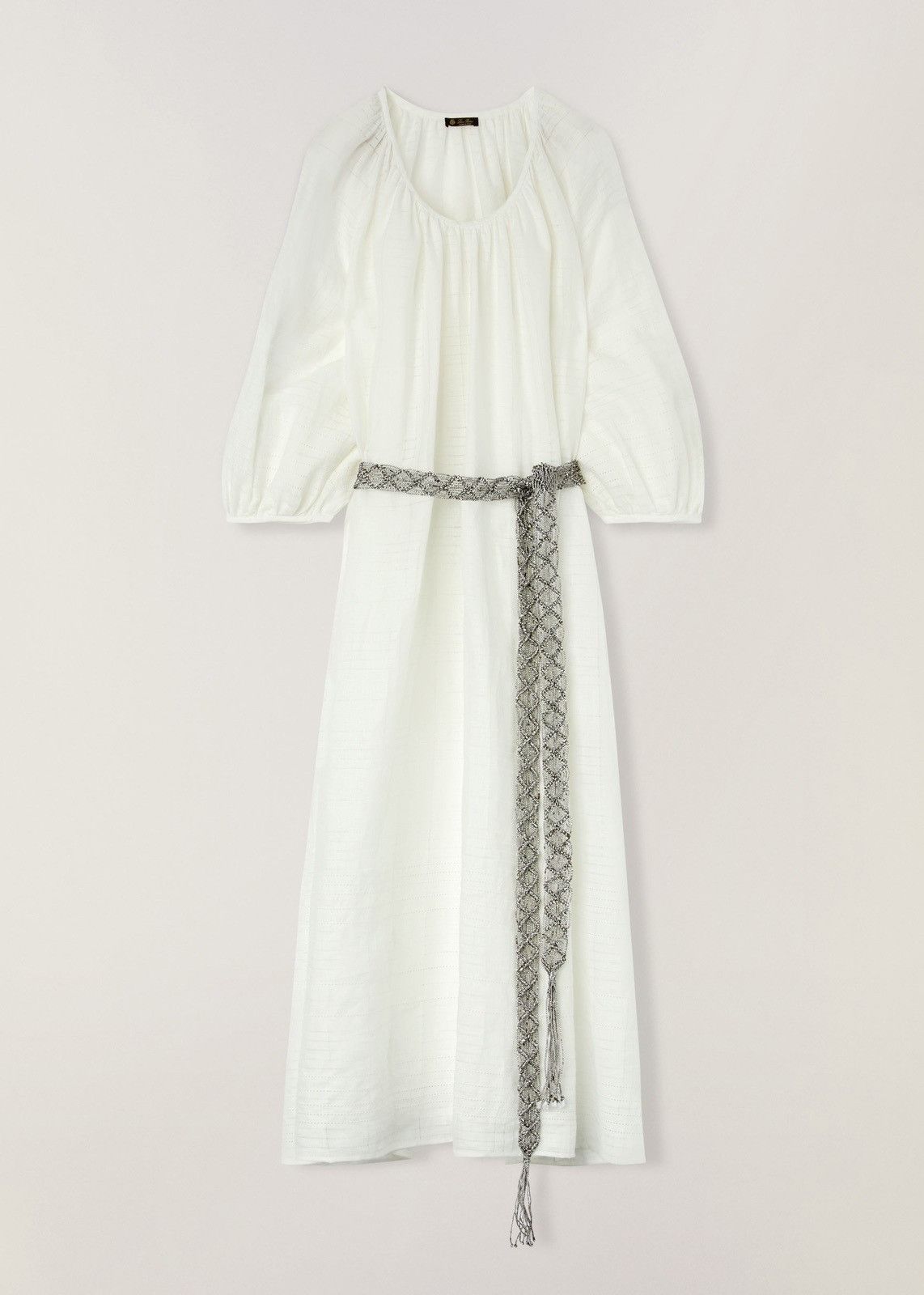 Loro Piana o1srvl11e0824 Medea Needle Midi Dress in White Size S / US 4 / IT 40 - 1 Thumbnail
