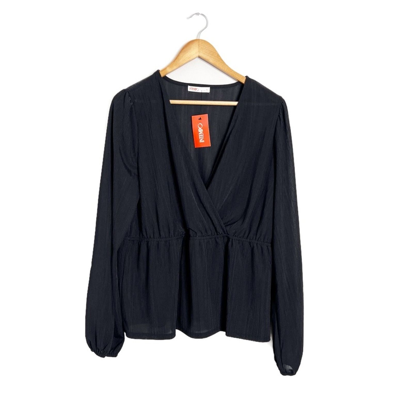Kohl's New with tag Intempo Women’s Satin Wrap Style Blouse Size XL / US 12-14 / IT 48-50 - 2 Thumbnail