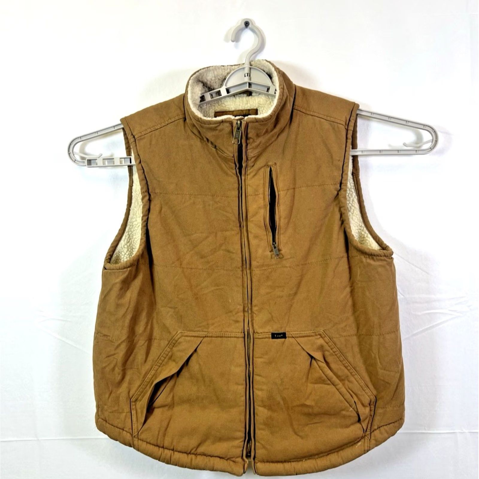 Lee Lee Premium Select Vest Full Zip Insulated Sherpa Lined Brown M Men Canvas Cotton 90s Workwear Outdoors Holiday Vintage? No Size US M / EU 48-50 / 2 - 2 Thumbnail
