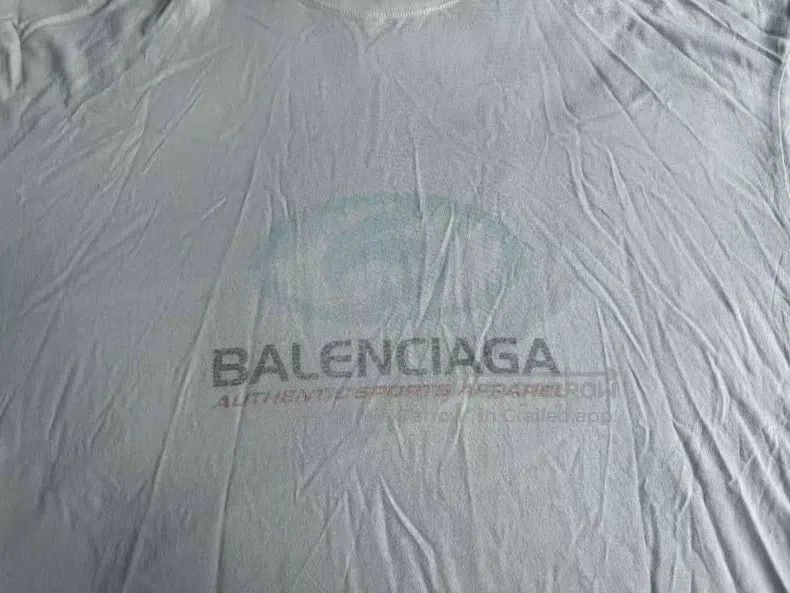 Other Balenciaga White Wave Blurred Short Sleeve Size US L / EU 52-54 / 3 - 3 Thumbnail