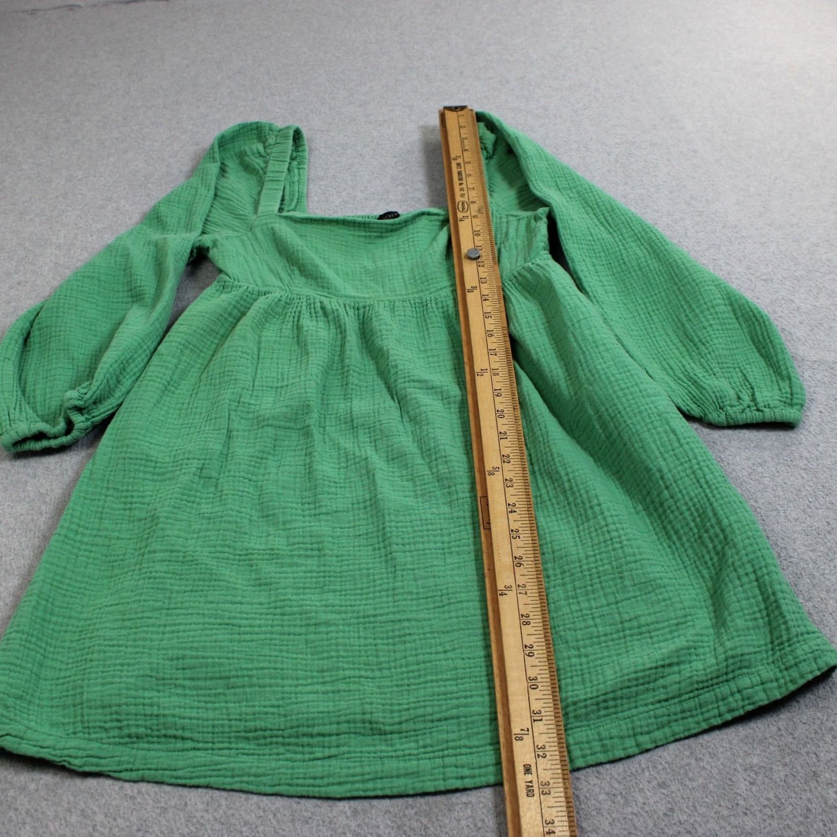 J.Crew J Crew Green Gauze Square Neck Puff Sleeve Boho Peasant Tunic Dress Women XS Size XS / US 0-2 / IT 36-38 - 7 Thumbnail