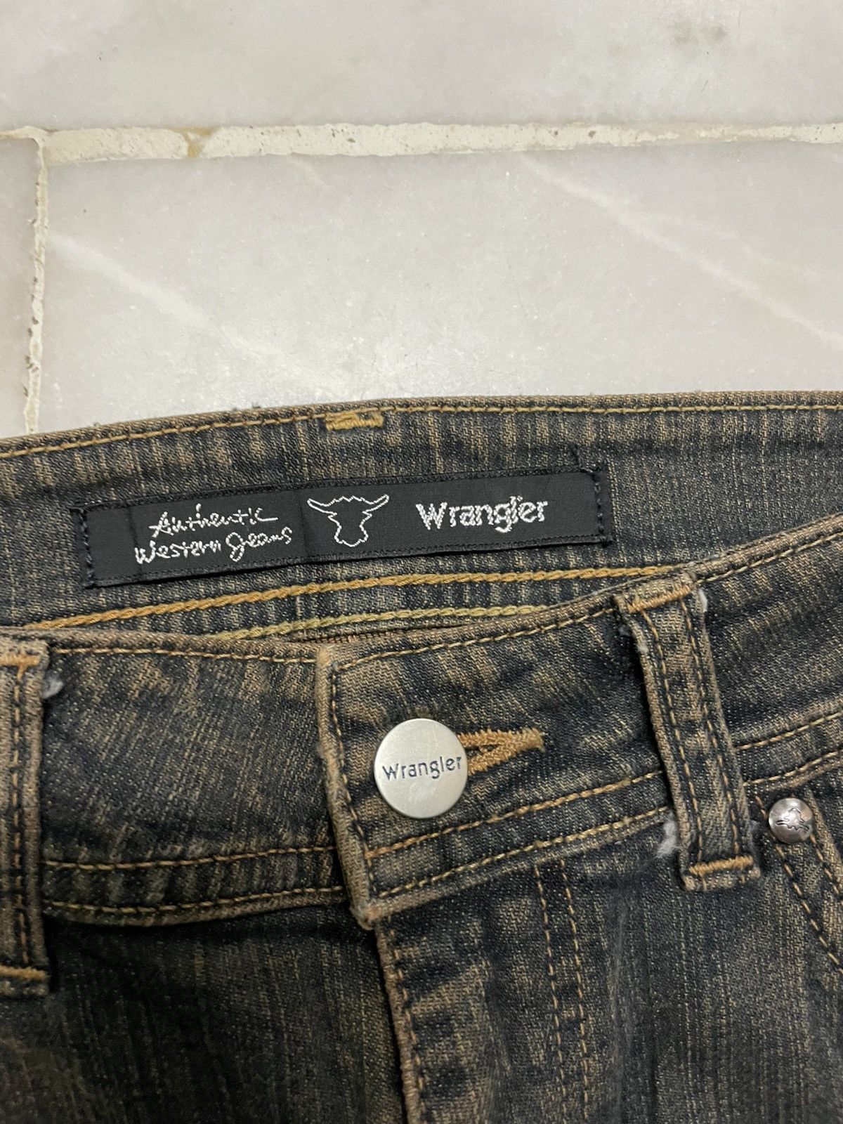 Wrangler 💥Flare💥Vintage Wrangler Western Buffalo Mudmax Bootcut Sick Size US 27 - 7 Thumbnail