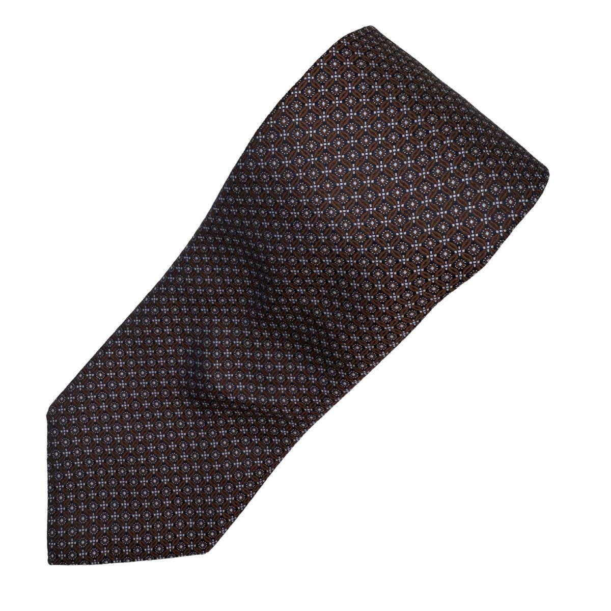 Canali Canali Silk Tie, Navy & Brown, Made in Italy, Like New Size ONE SIZE - 2 Thumbnail